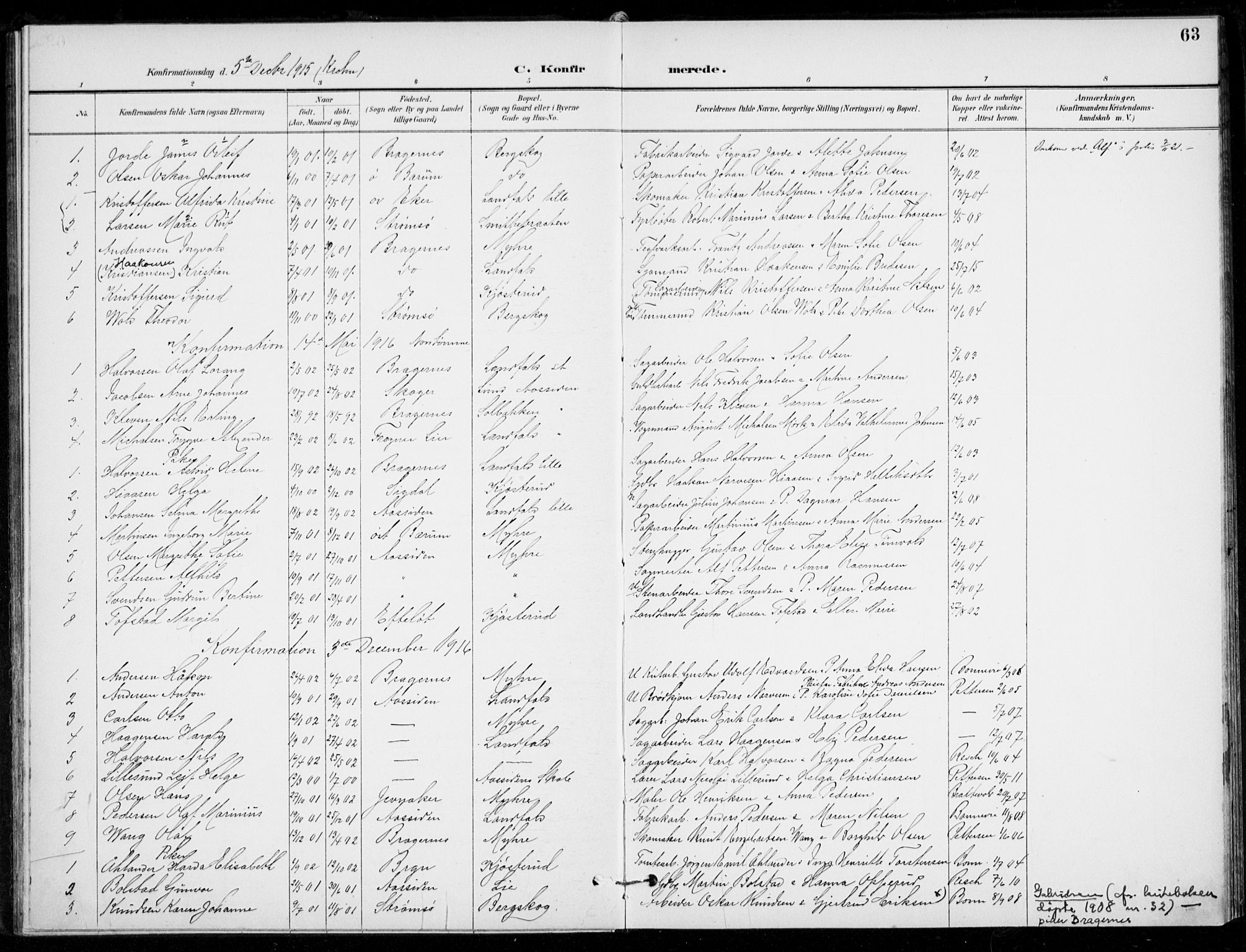 Åssiden kirkebøker, SAKO/A-251/F/Fa/L0002: Parish register (official) no. 2, 1896-1916, p. 63