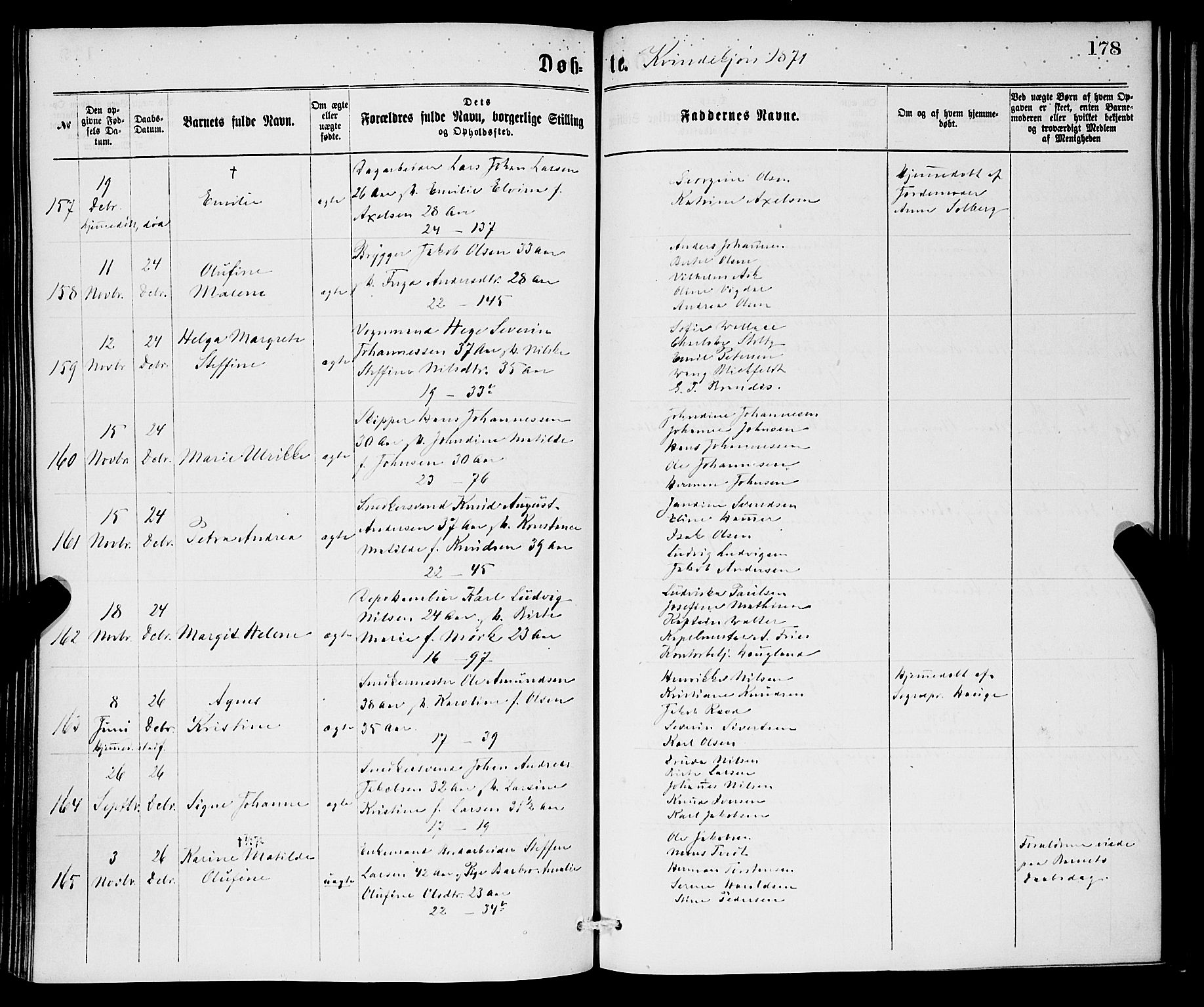 Korskirken sokneprestembete, SAB/A-76101/H/Hab: Parish register (copy) no. B 6, 1869-1874, p. 178