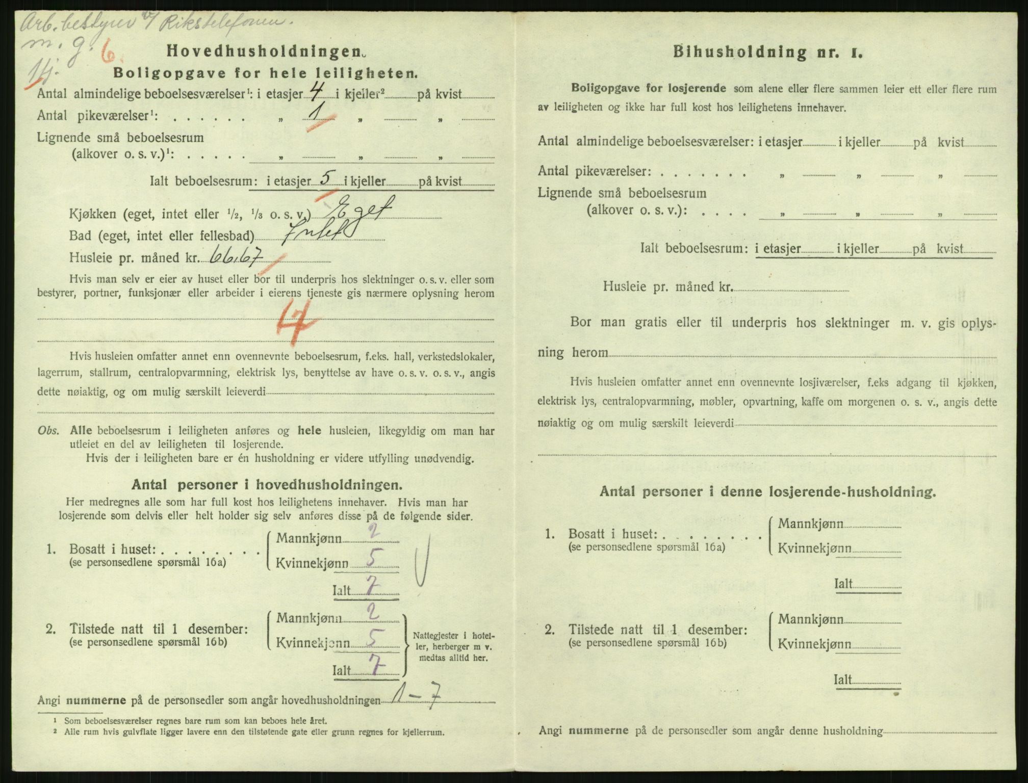 SAH, 1920 census for Lillehammer, 1920, p. 2053