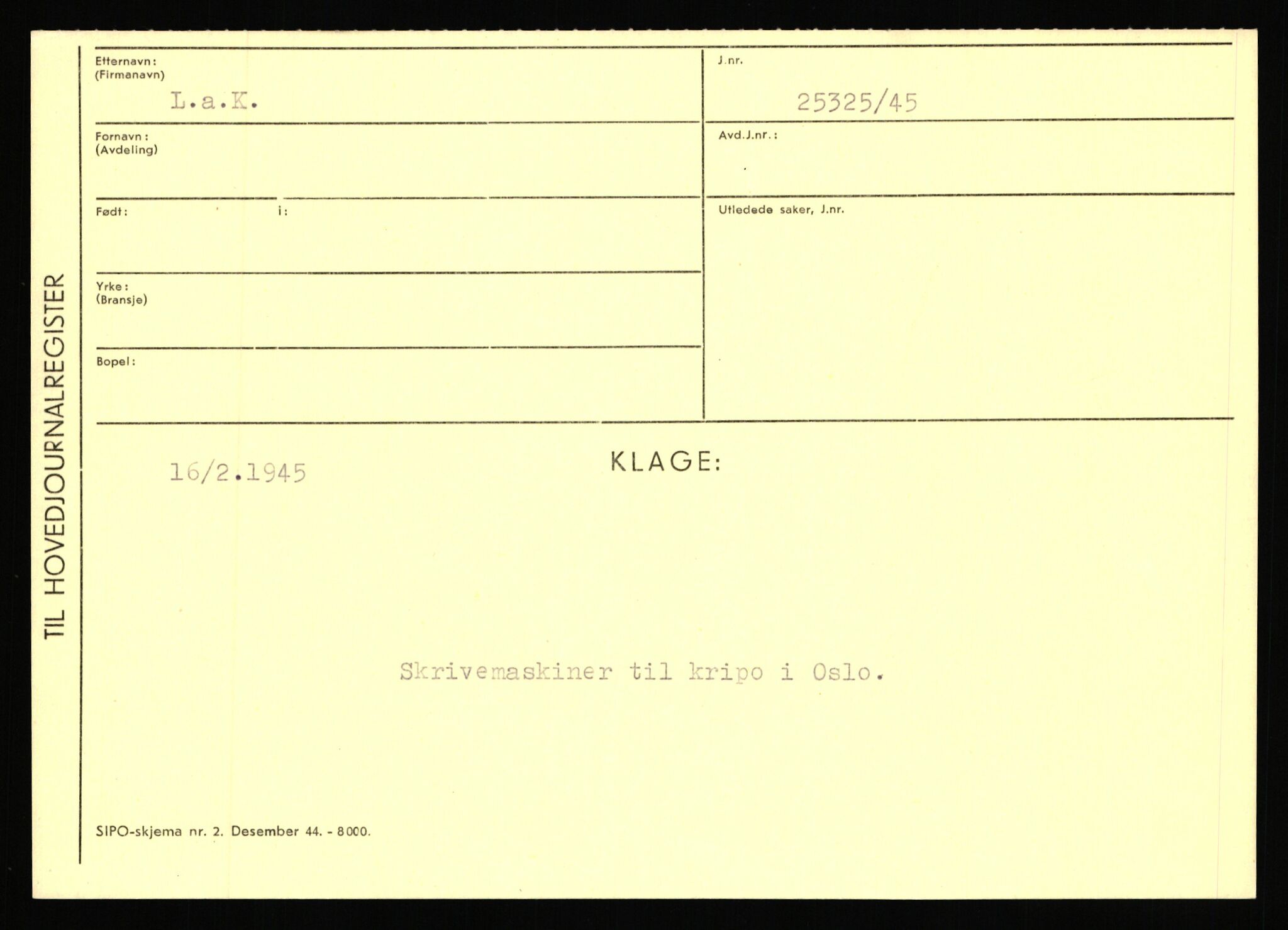 Statspolitiet - Hovedkontoret / Osloavdelingen, AV/RA-S-1329/C/Ca/L0009: Knutsen - Limstrand, 1943-1945, p. 4173