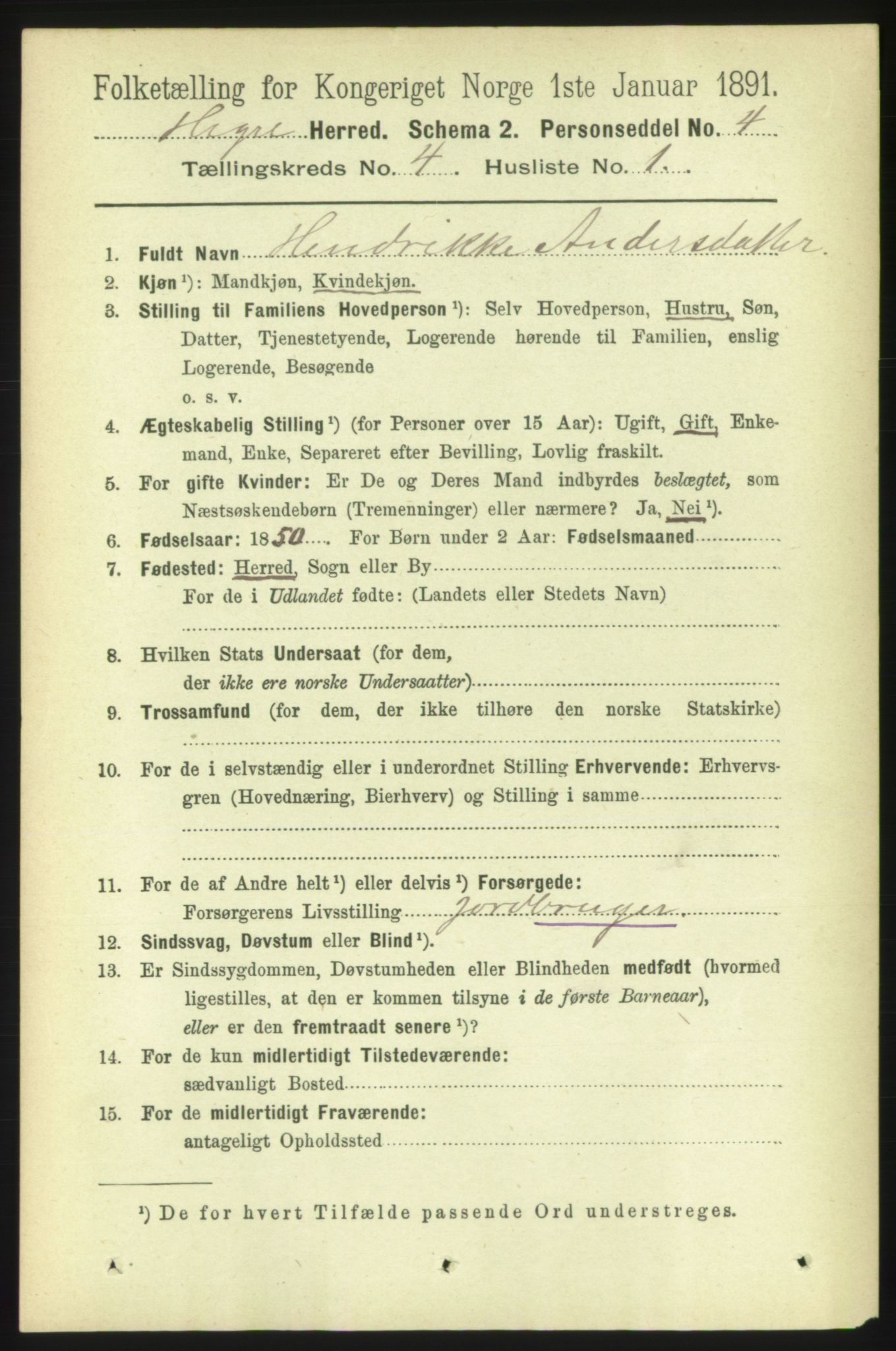 RA, 1891 census for 1712 Hegra, 1891, p. 1504