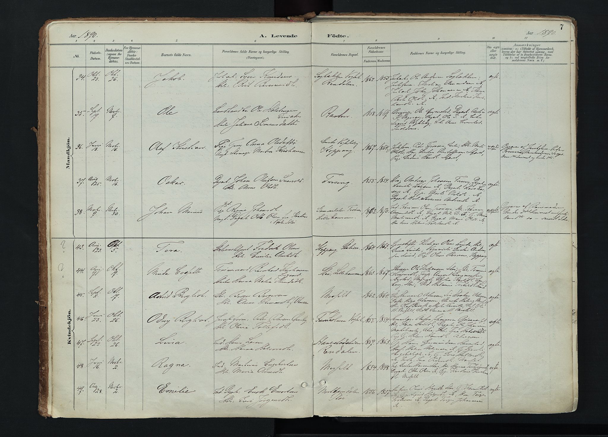 Stor-Elvdal prestekontor, AV/SAH-PREST-052/H/Ha/Haa/L0004: Parish register (official) no. 4, 1890-1922, p. 7