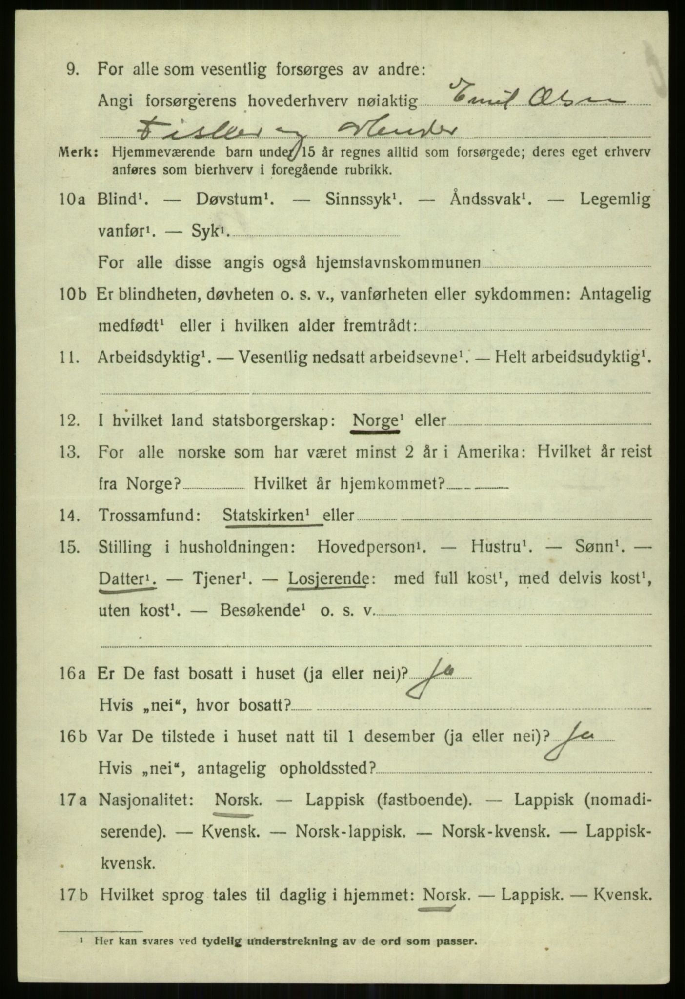 SATØ, 1920 census for Karlsøy, 1920, p. 3976