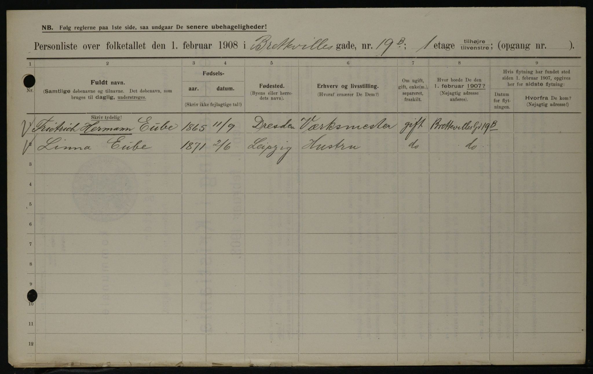 OBA, Municipal Census 1908 for Kristiania, 1908, p. 8360