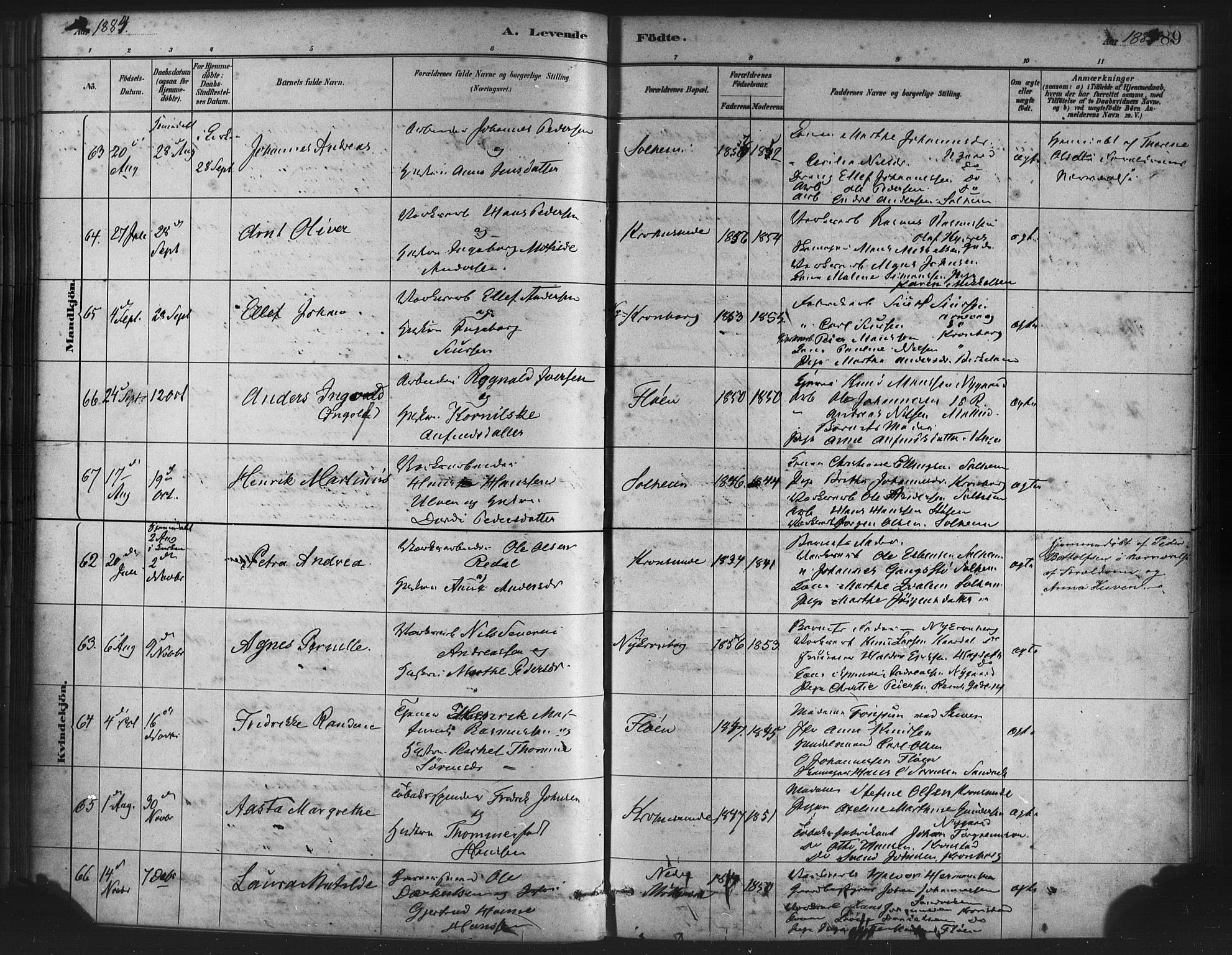 St. Jørgens hospital og Årstad sokneprestembete, AV/SAB-A-99934: Parish register (official) no. A 7, 1879-1886, p. 89