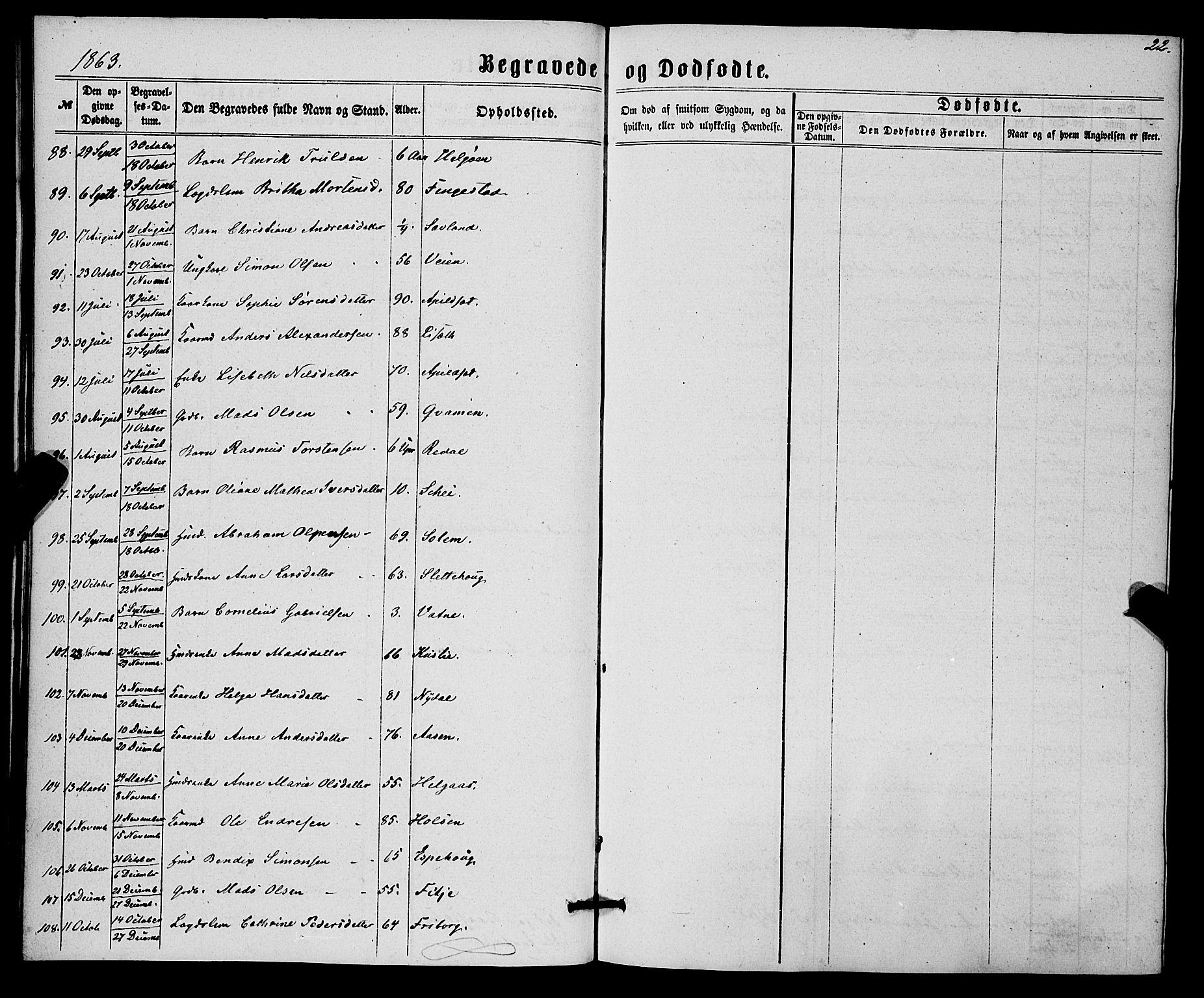 Førde sokneprestembete, SAB/A-79901/H/Haa/Haaa/L0010: Parish register (official) no. A 10, 1861-1876, p. 22