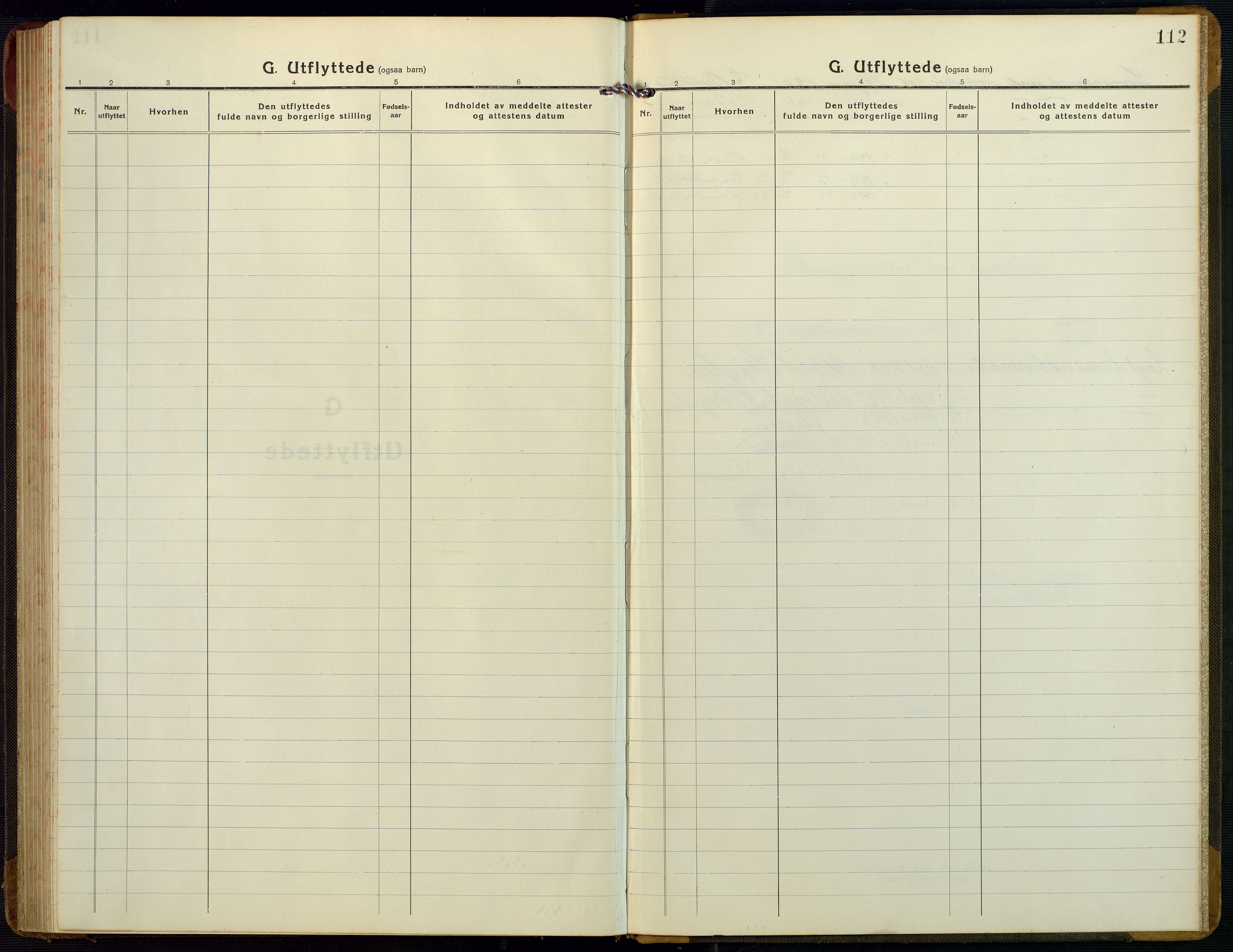 Bygland sokneprestkontor, AV/SAK-1111-0006/F/Fb/Fbb/L0005: Parish register (copy) no. B 5, 1920-1955, p. 112