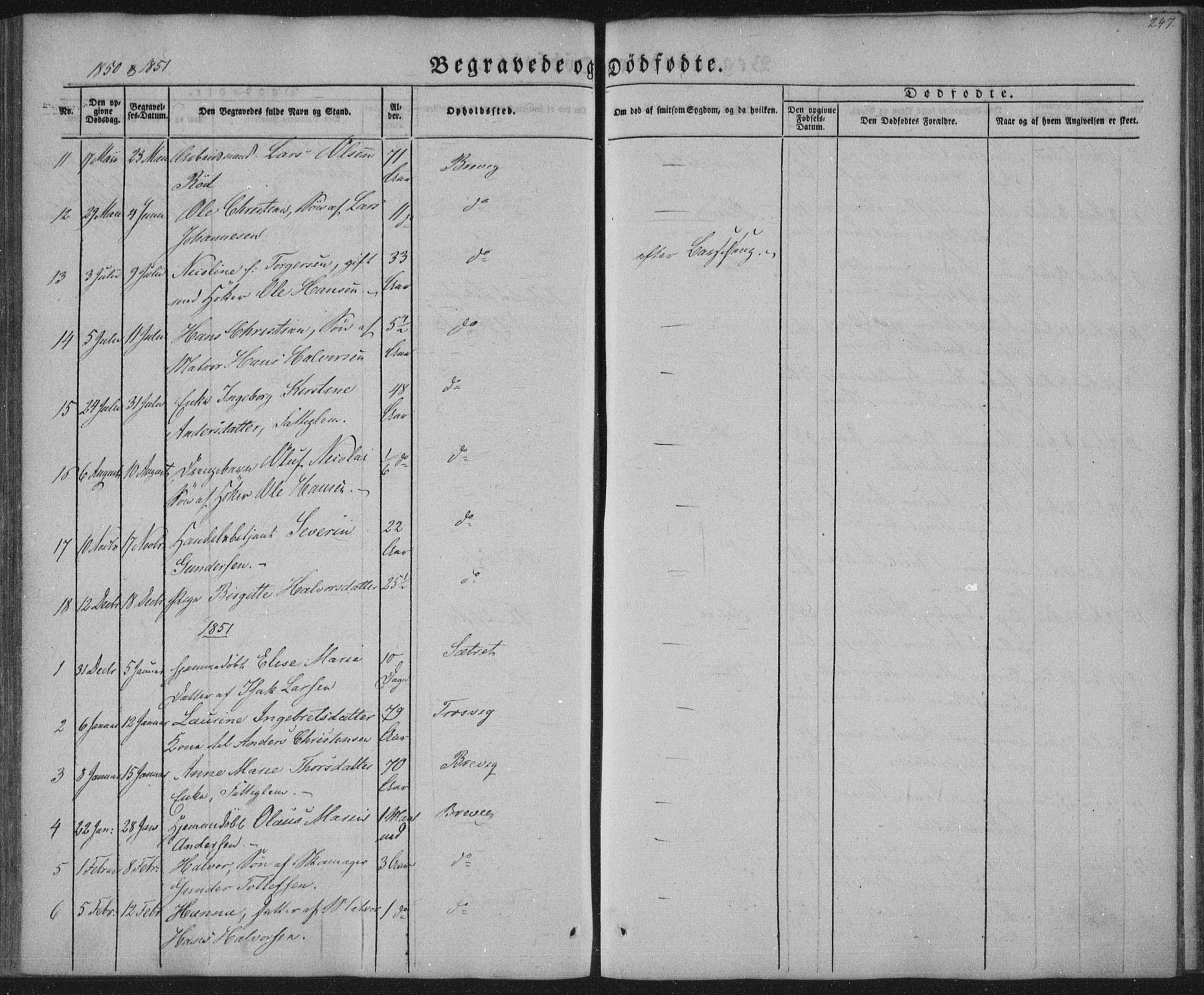 Brevik kirkebøker, SAKO/A-255/F/Fa/L0005: Parish register (official) no. 5, 1847-1865, p. 247