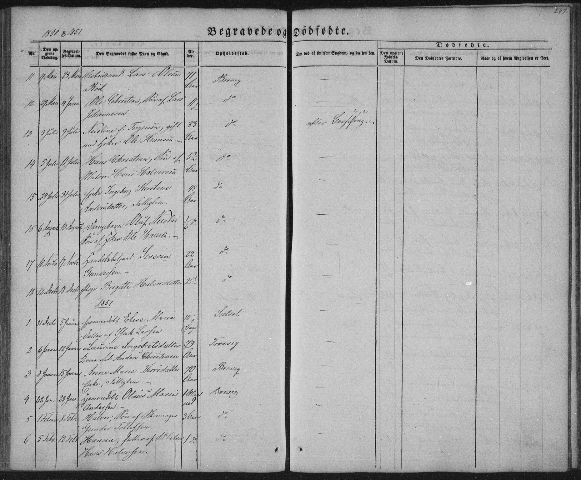 Brevik kirkebøker, AV/SAKO-A-255/F/Fa/L0005: Parish register (official) no. 5, 1847-1865, p. 247