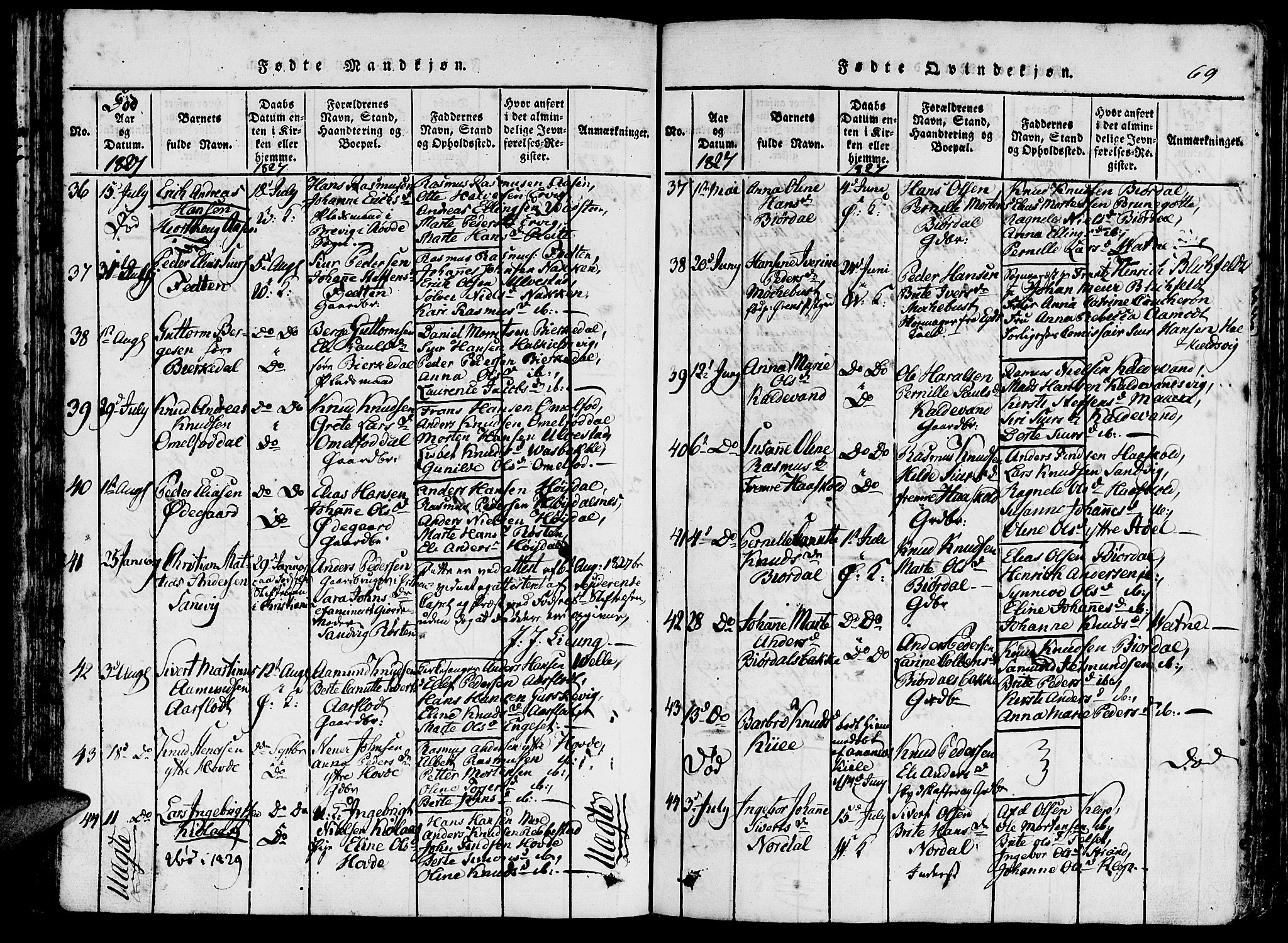 Ministerialprotokoller, klokkerbøker og fødselsregistre - Møre og Romsdal, AV/SAT-A-1454/511/L0138: Parish register (official) no. 511A05, 1817-1832, p. 69