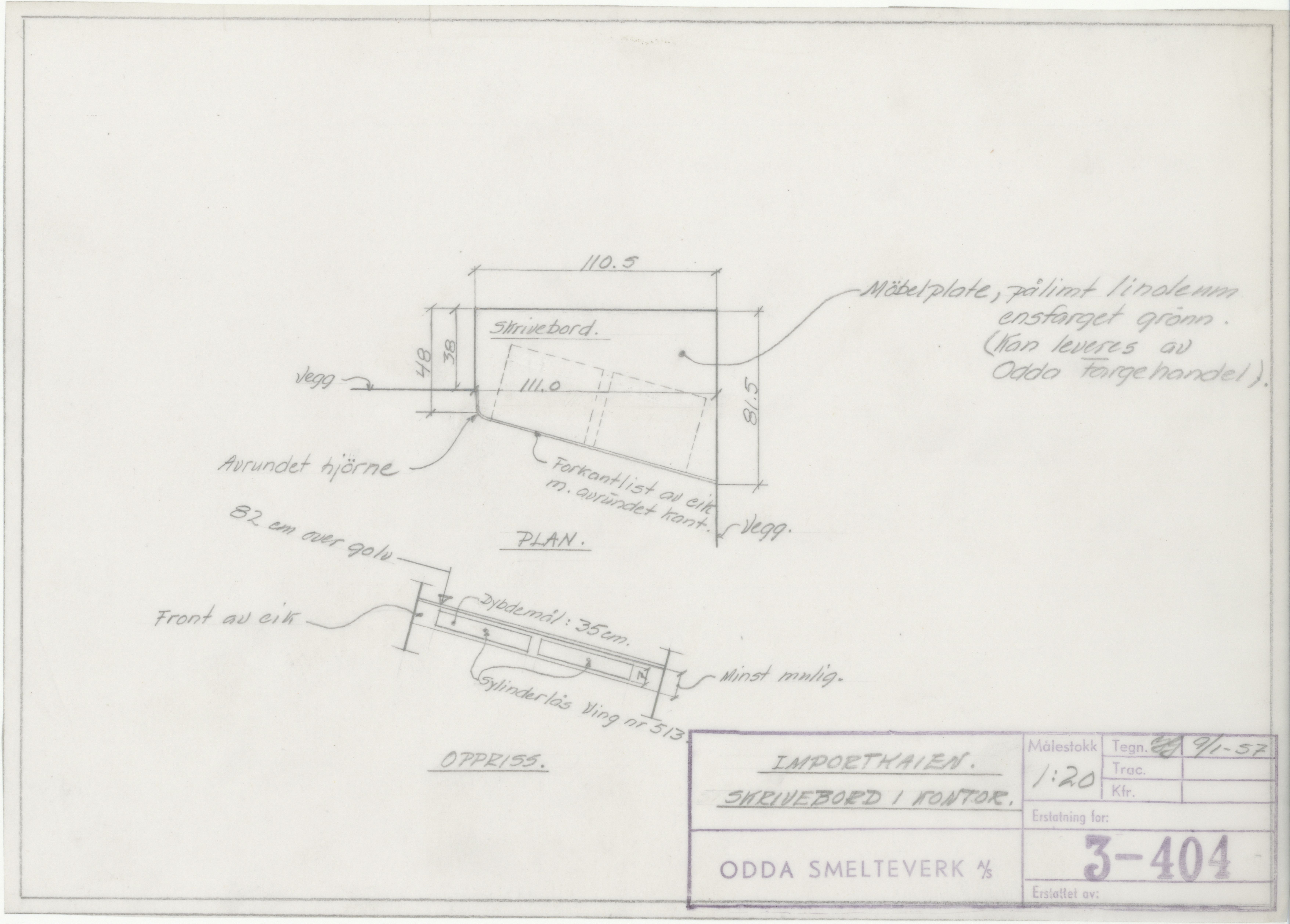 Odda smelteverk AS, KRAM/A-0157.1/T/Td/L0003: Gruppe 3. Importkai, 1954-1993, p. 160