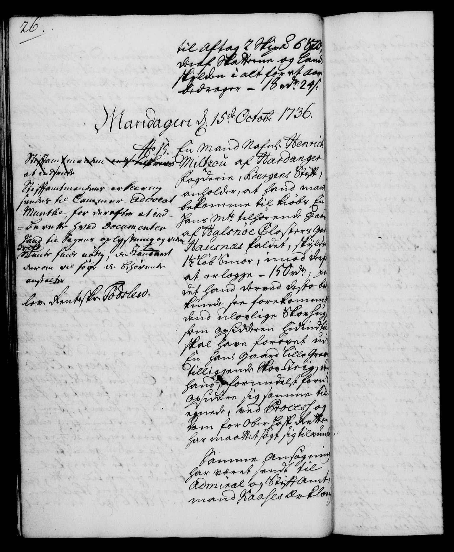 Rentekammeret, Kammerkanselliet, RA/EA-3111/G/Gh/Gha/L0019: Norsk ekstraktmemorialprotokoll (merket RK 53.64), 1736-1737, p. 26