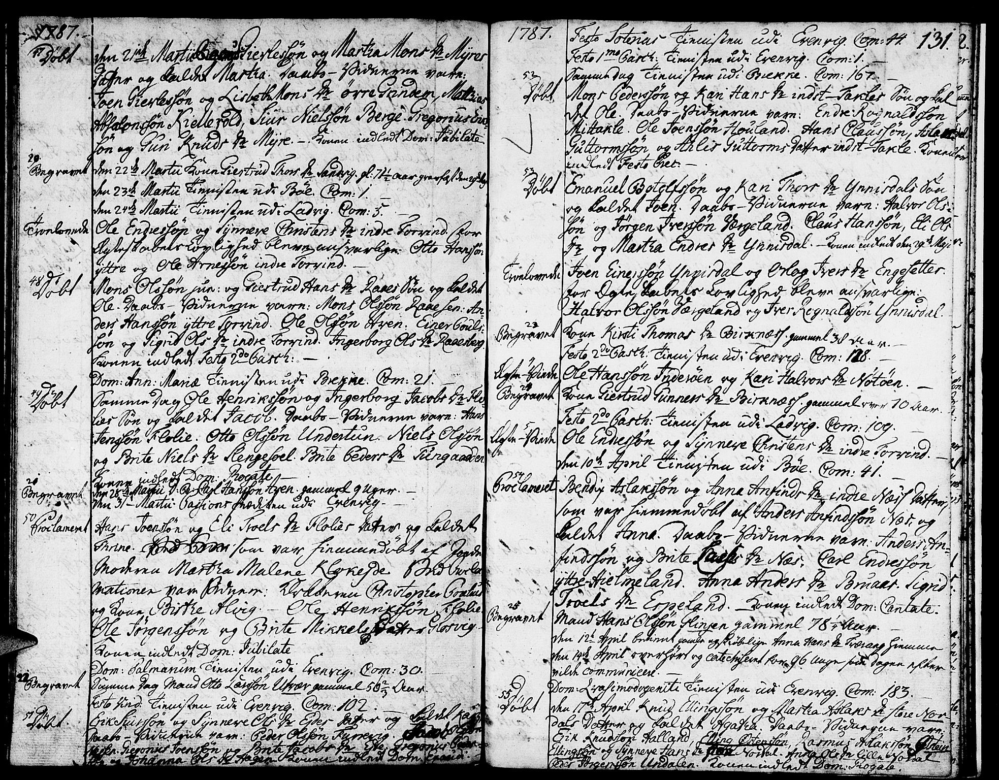Gulen sokneprestembete, SAB/A-80201/H/Haa/Haaa/L0013: Parish register (official) no. A 13, 1776-1787, p. 131