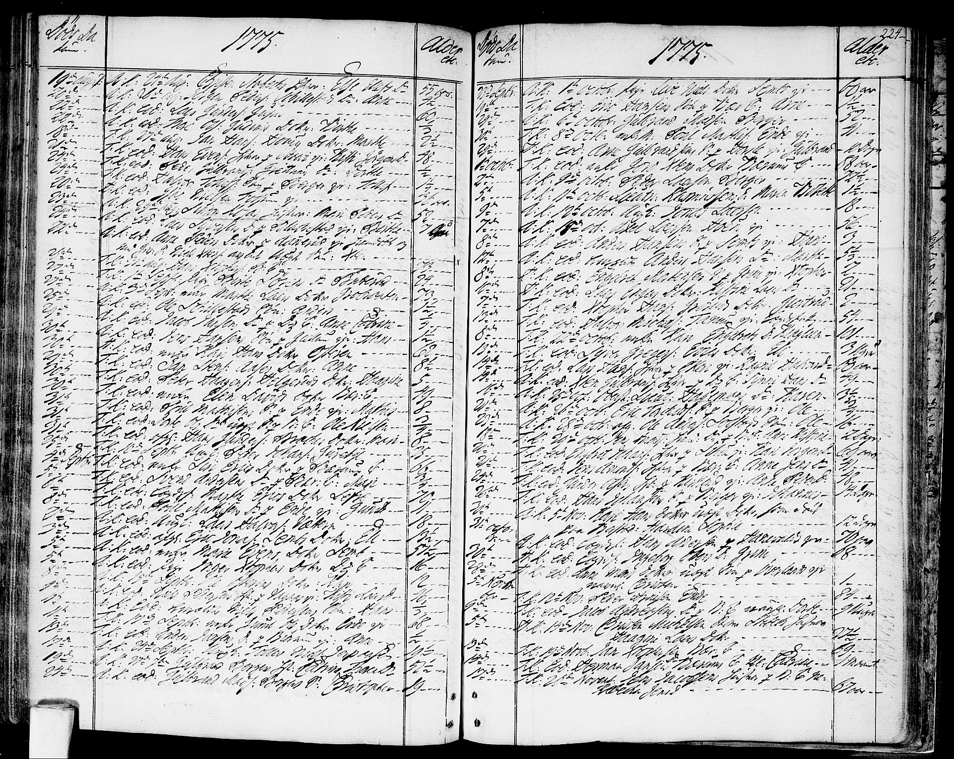 Asker prestekontor Kirkebøker, SAO/A-10256a/F/Fa/L0003: Parish register (official) no. I 3, 1767-1807, p. 224