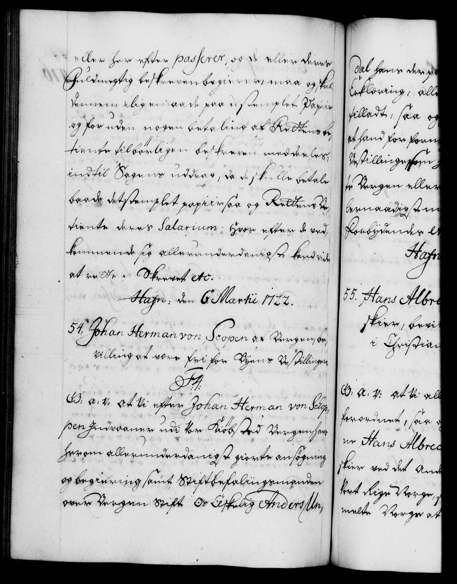 Danske Kanselli 1572-1799, AV/RA-EA-3023/F/Fc/Fca/Fcaa/L0023: Norske registre, 1720-1722, p. 476b