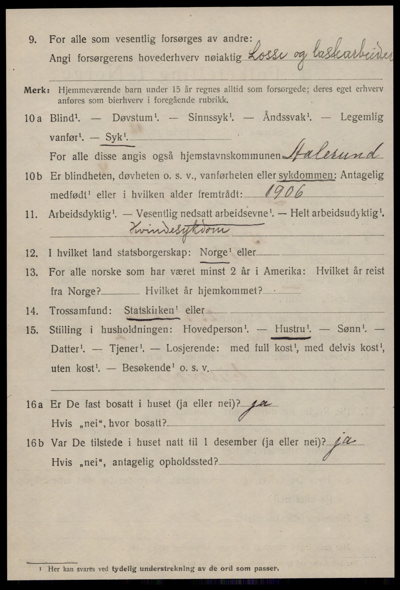 SAT, 1920 census for Ålesund, 1920, p. 23289