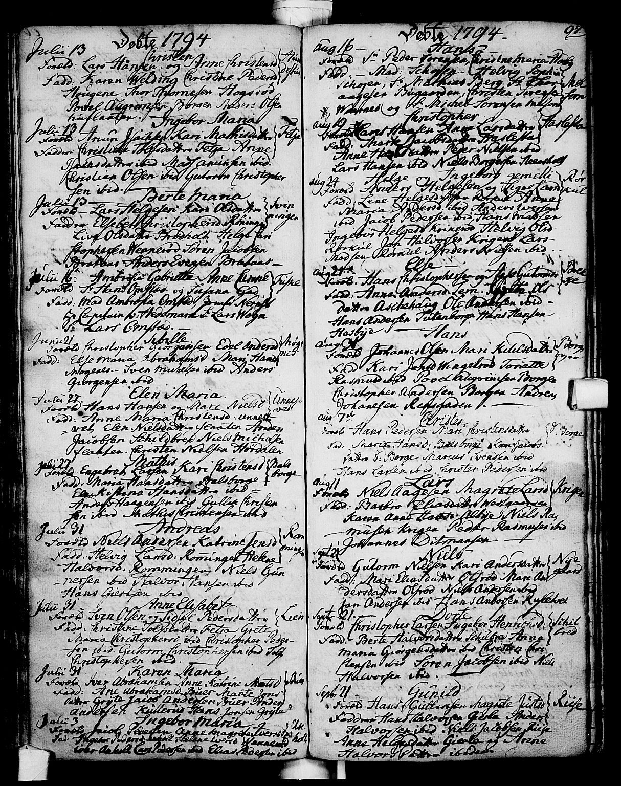 Stokke kirkebøker, AV/SAKO-A-320/F/Fa/L0003: Parish register (official) no. I 3, 1771-1803, p. 97