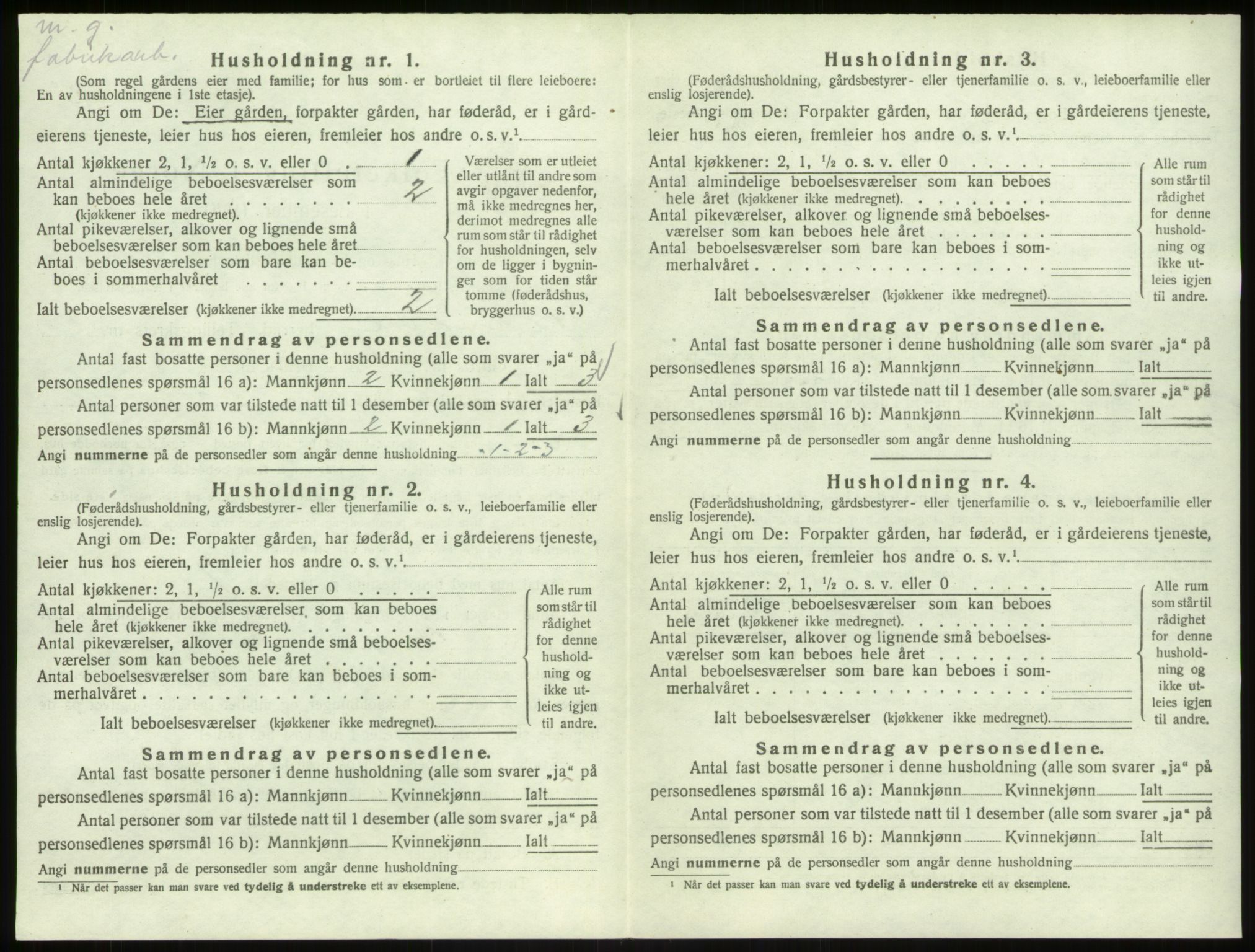 SAB, 1920 census for Åsane, 1920, p. 97