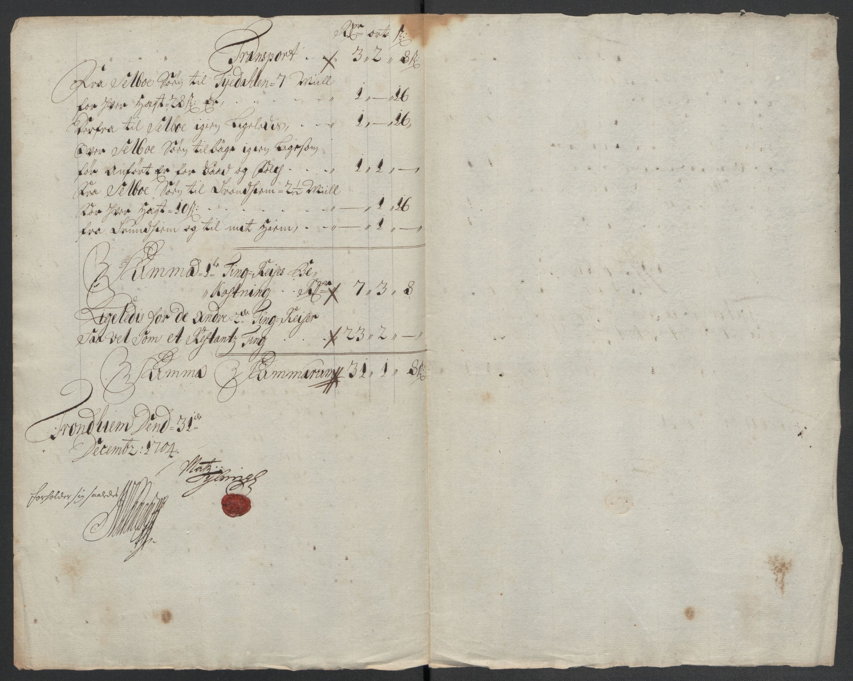 Rentekammeret inntil 1814, Reviderte regnskaper, Fogderegnskap, AV/RA-EA-4092/R61/L4109: Fogderegnskap Strinda og Selbu, 1704-1706, p. 217
