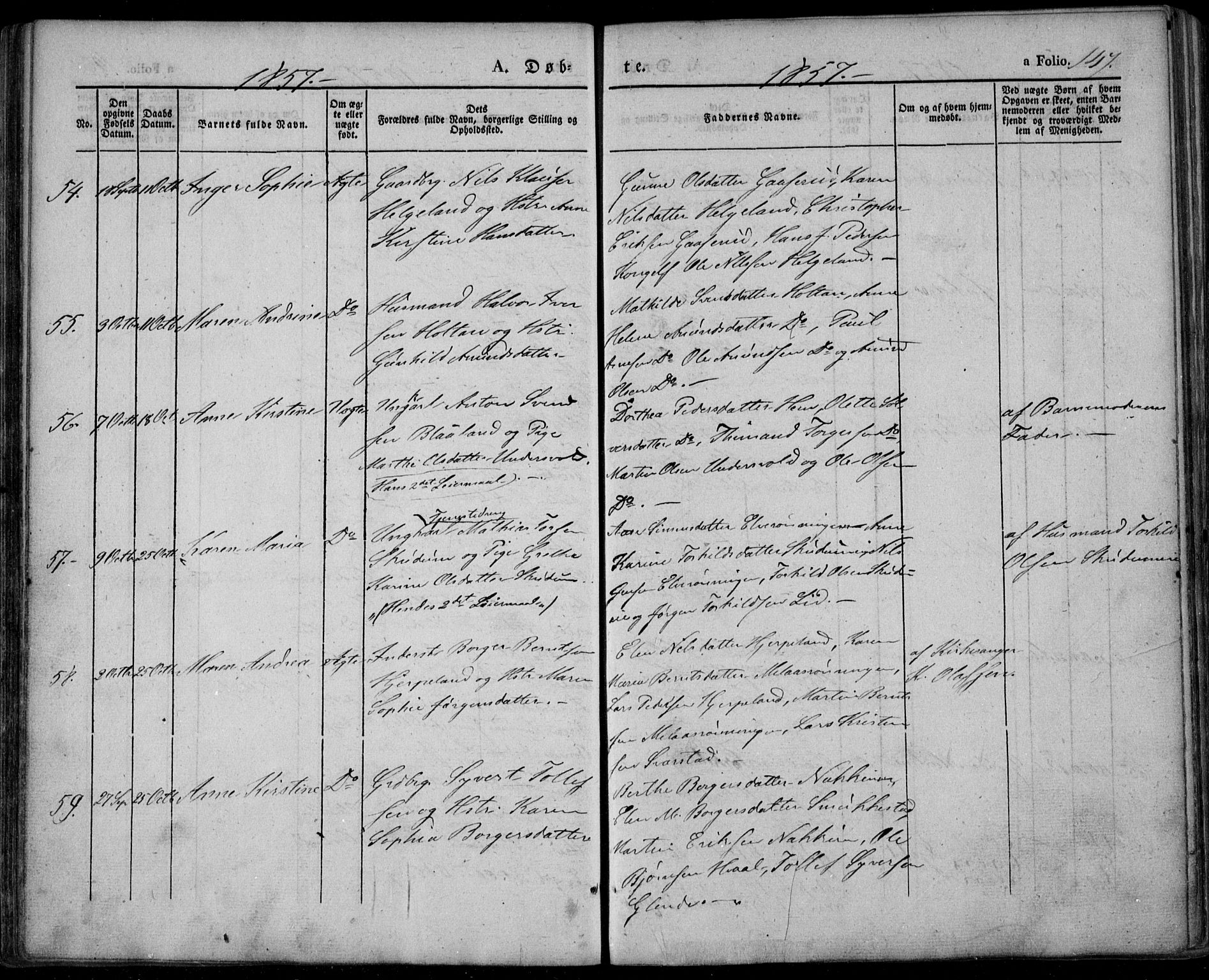 Lardal kirkebøker, AV/SAKO-A-350/F/Fa/L0006: Parish register (official) no. I 6, 1835-1860, p. 147