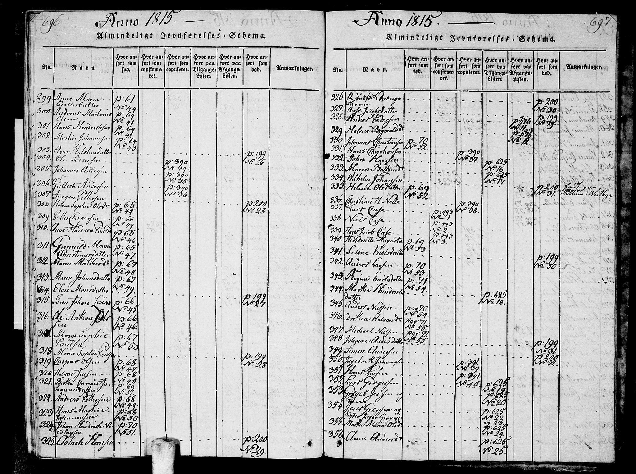 Ås prestekontor Kirkebøker, AV/SAO-A-10894/G/Ga/L0001: Parish register (copy) no. I 1, 1814-1820, p. 696-697