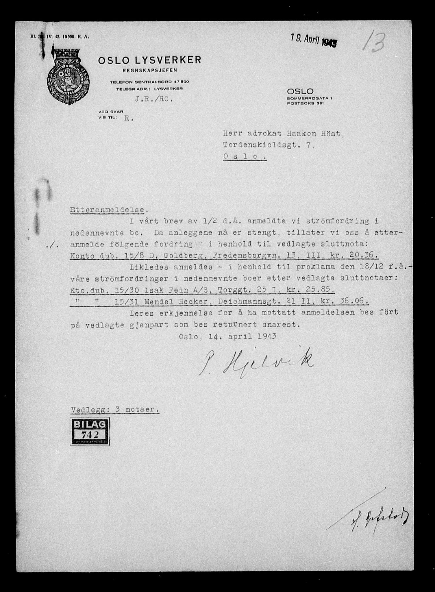 Justisdepartementet, Tilbakeføringskontoret for inndratte formuer, RA/S-1564/H/Hc/Hcc/L0939: --, 1945-1947, p. 59