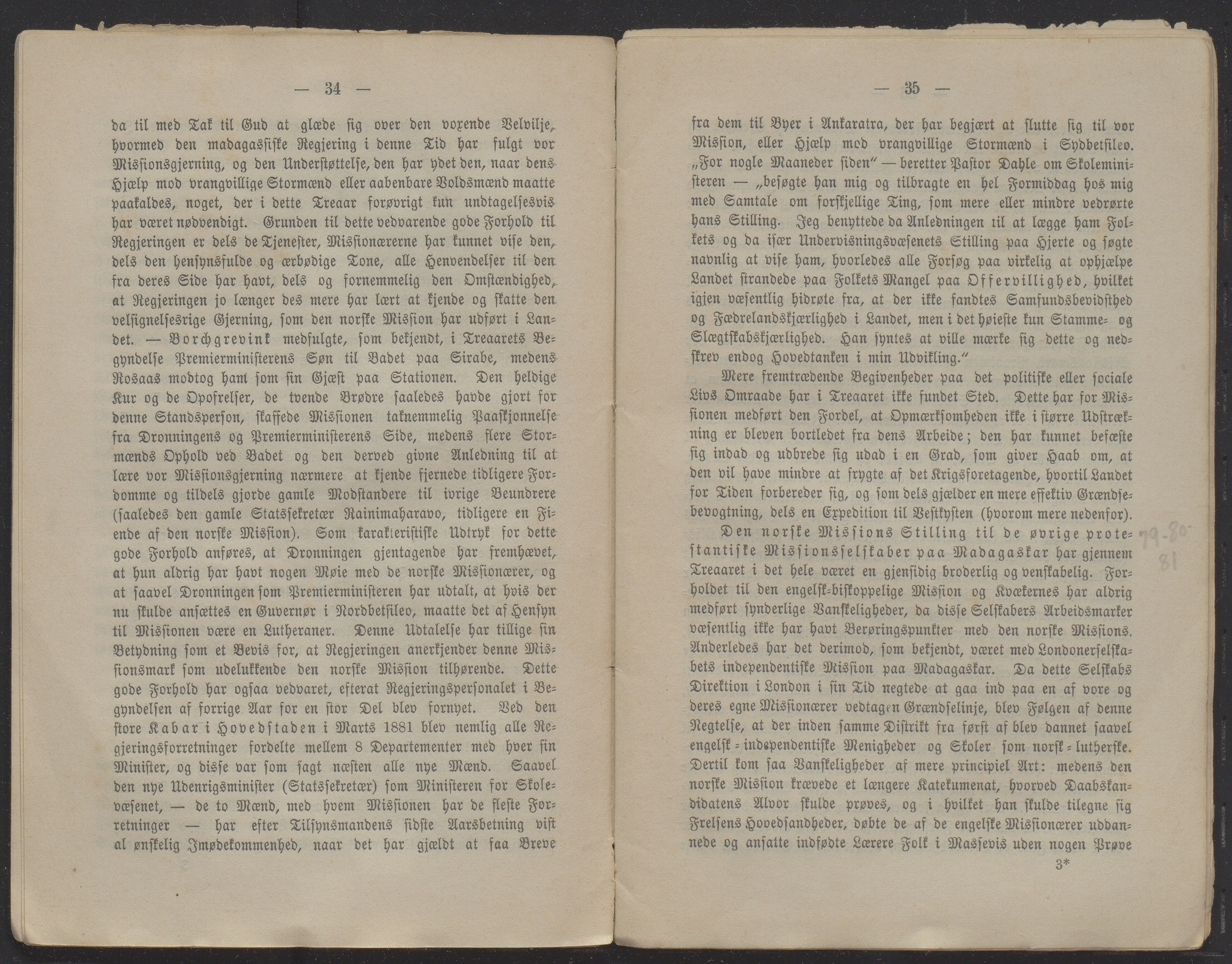 Det Norske Misjonsselskap - hovedadministrasjonen, VID/MA-A-1045/D/Db/Dba/L0338/0009: Beretninger, Bøker, Skrifter o.l   / Årsberetninger 40. , 1882, p. 34-35