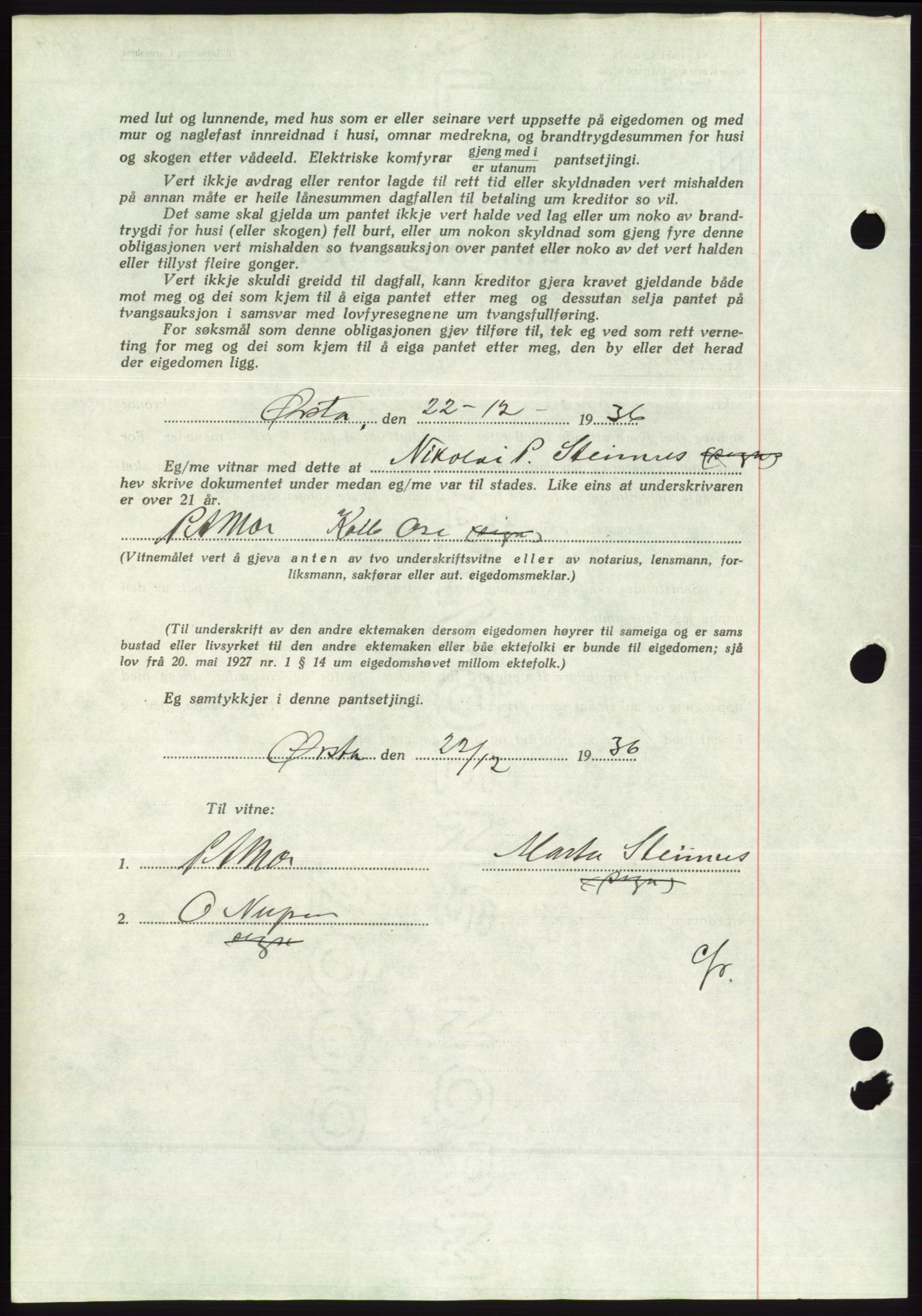 Søre Sunnmøre sorenskriveri, SAT/A-4122/1/2/2C/L0062: Mortgage book no. 56, 1936-1937, Diary no: : 138/1937