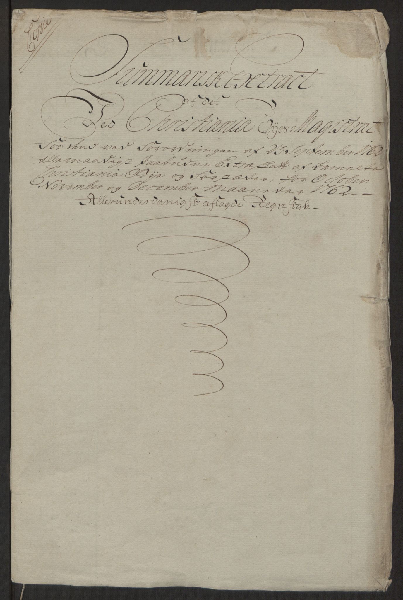 Rentekammeret inntil 1814, Reviderte regnskaper, Byregnskaper, RA/EA-4066/R/Re/L0071/0001: [E13] Kontribusjonsregnskap / Ekstraskatt, 1762, p. 9