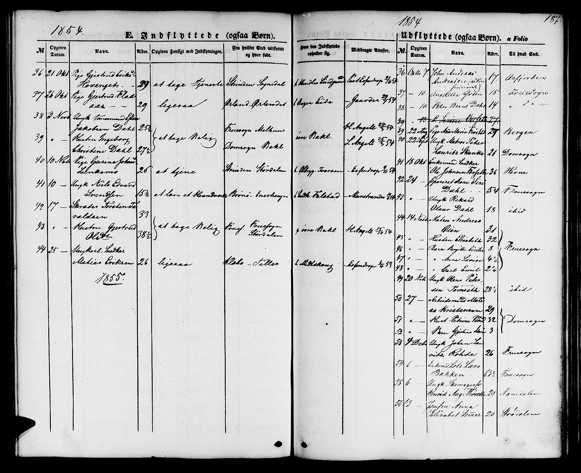 Ministerialprotokoller, klokkerbøker og fødselsregistre - Sør-Trøndelag, SAT/A-1456/604/L0184: Parish register (official) no. 604A05, 1851-1860, p. 187