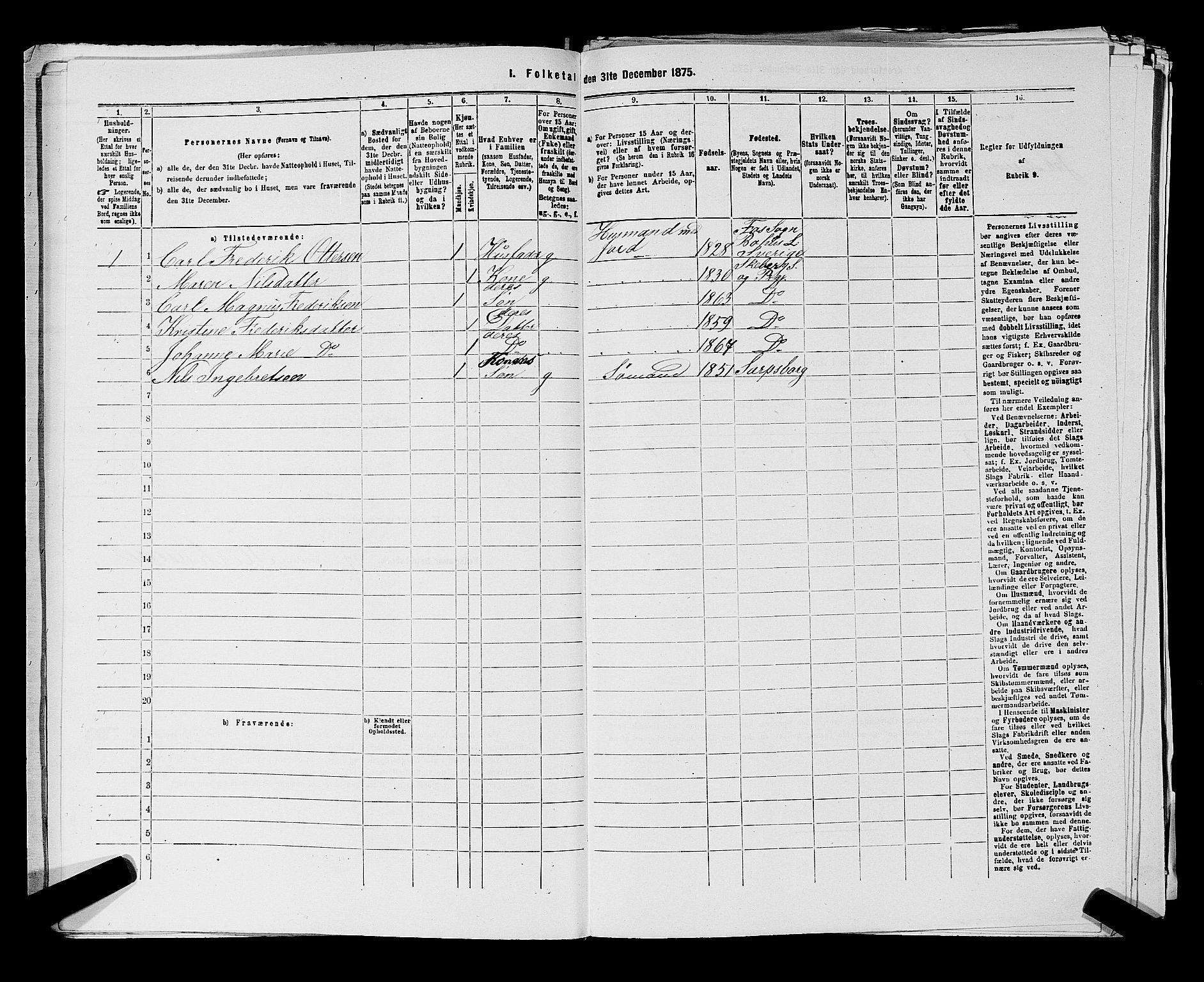 RA, 1875 census for 0115P Skjeberg, 1875, p. 867