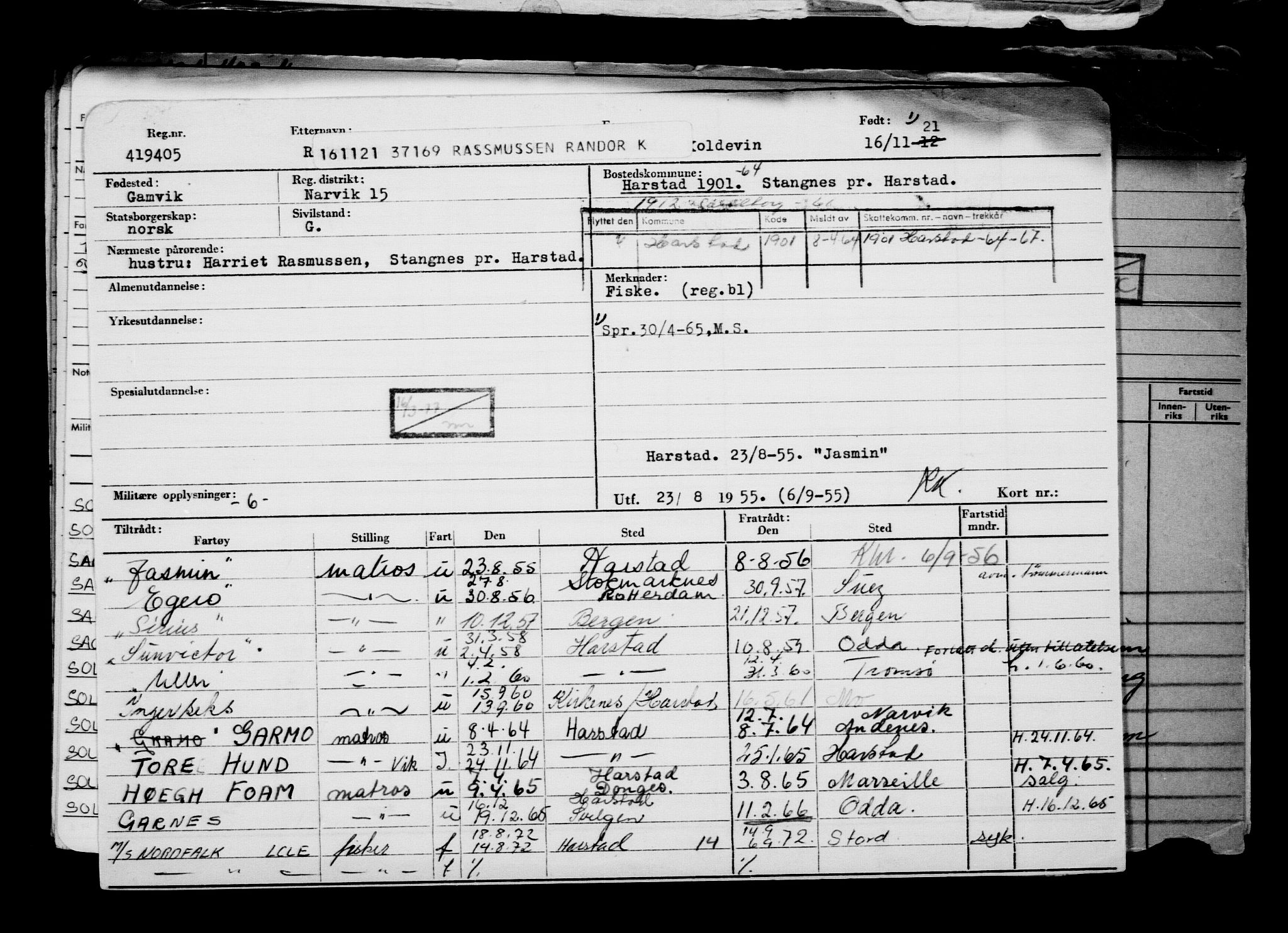 Direktoratet for sjømenn, AV/RA-S-3545/G/Gb/L0200: Hovedkort, 1921, p. 36