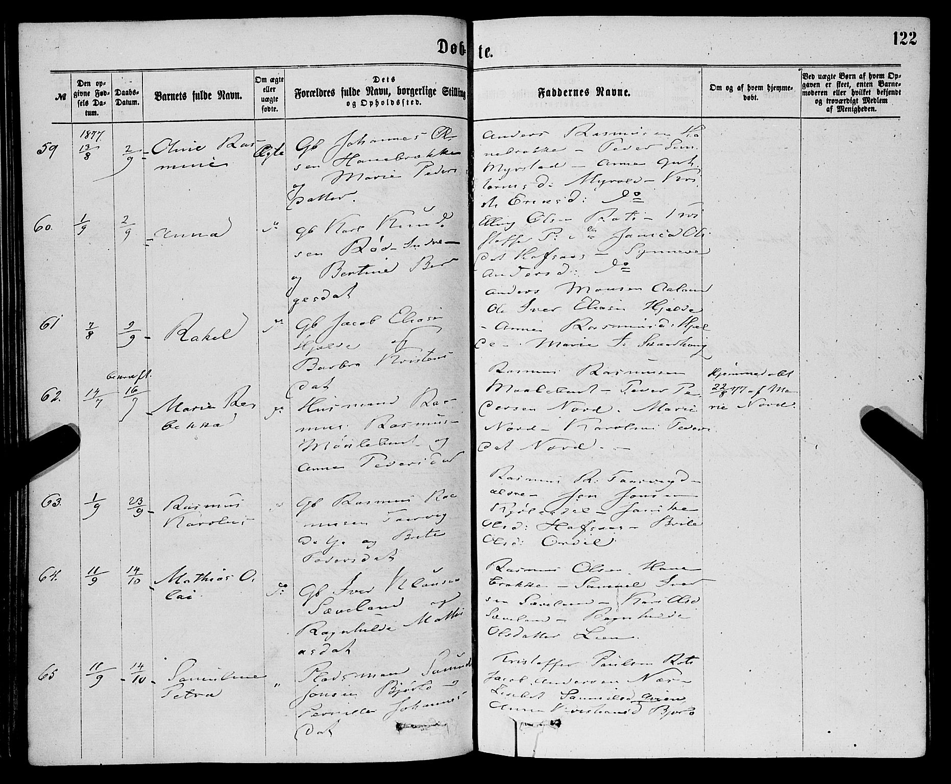 Eid sokneprestembete, AV/SAB-A-82301/H/Haa/Haaa/L0010: Parish register (official) no. A 10, 1867-1878, p. 122