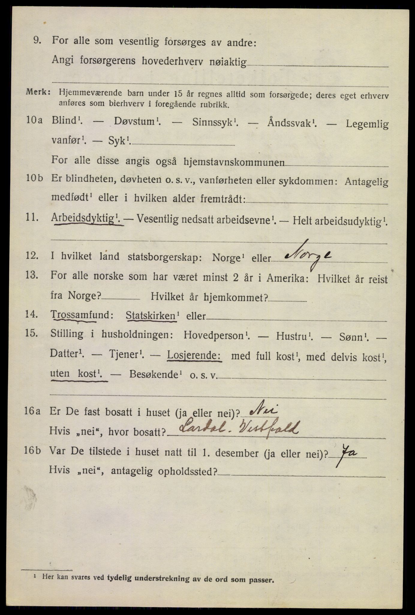 SAKO, 1920 census for Øvre Sandsvær, 1920, p. 2173