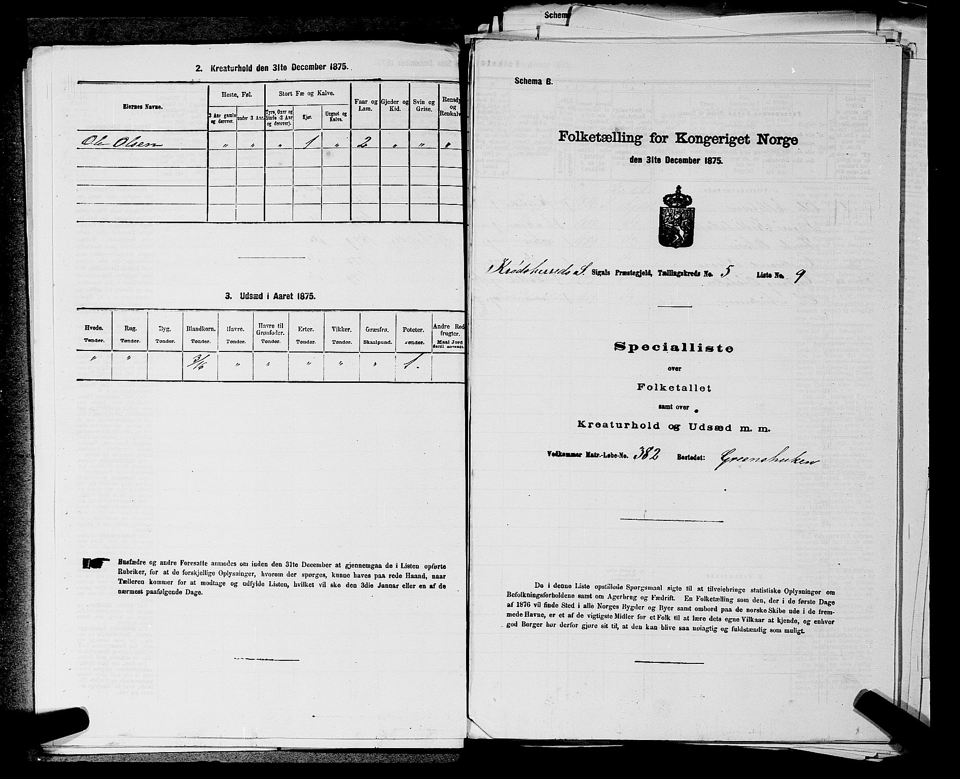 SAKO, 1875 census for 0621P Sigdal, 1875, p. 1764