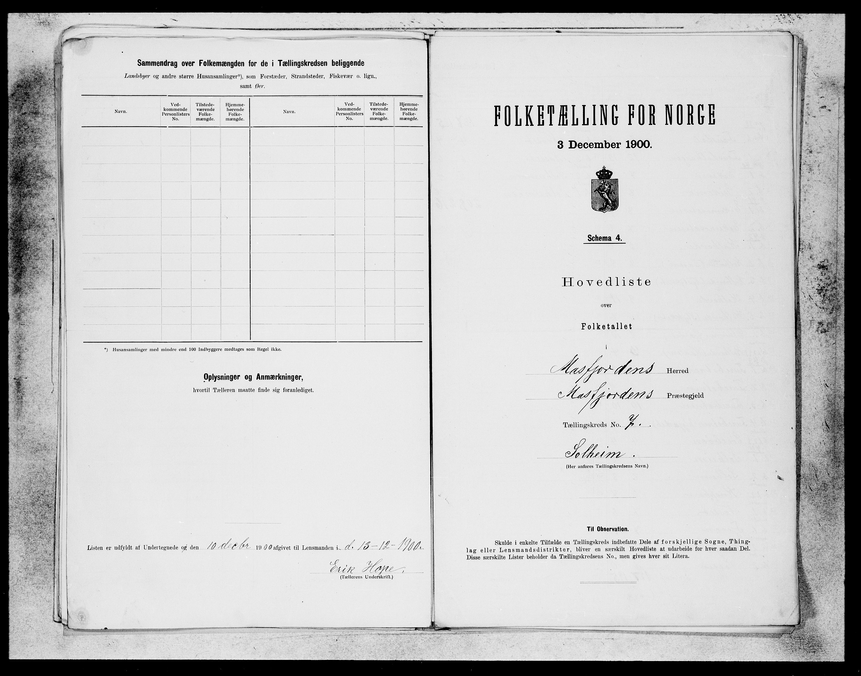 SAB, 1900 census for Masfjorden, 1900, p. 15