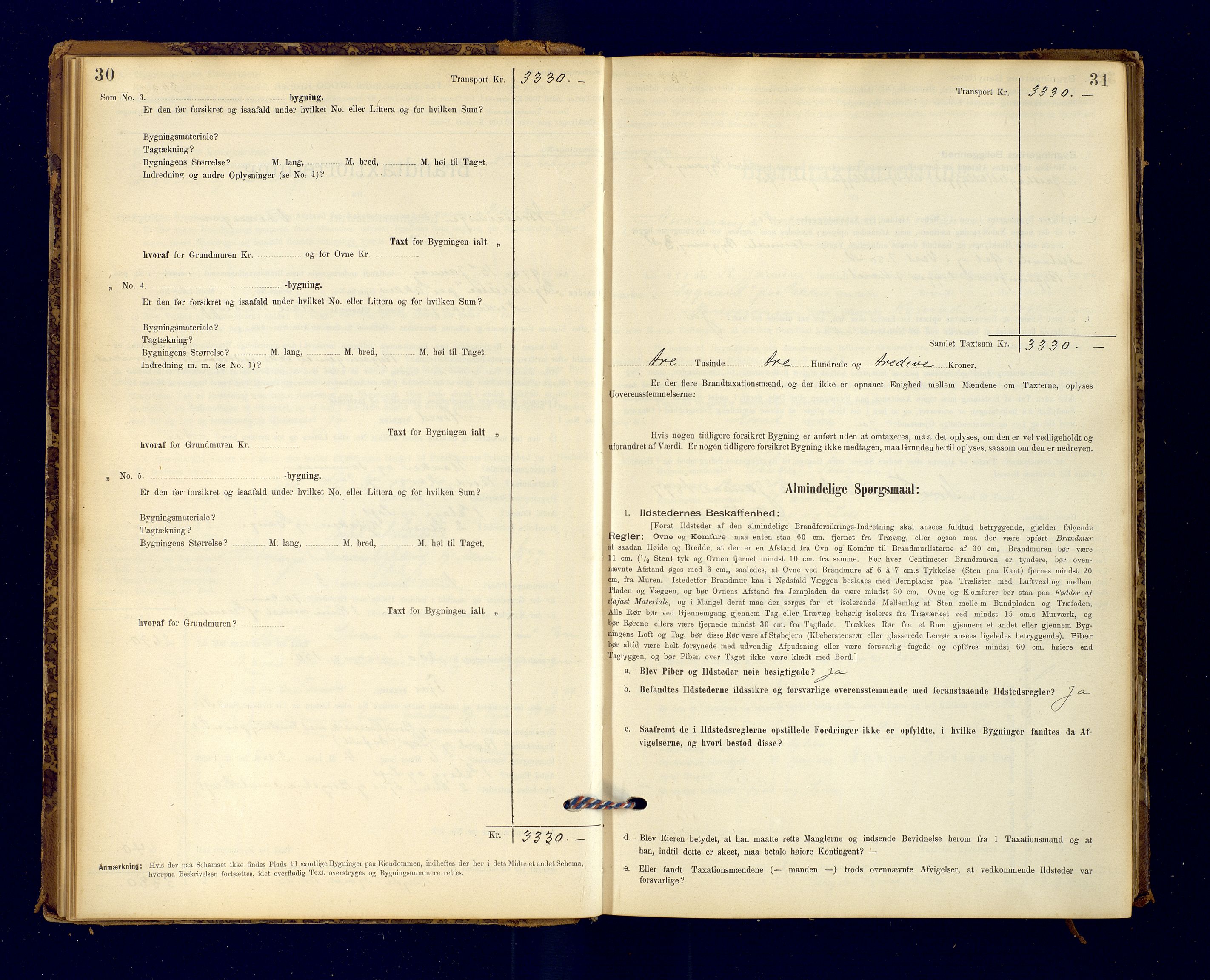 Nord-Varanger (Vadsø) lensmannskontor, AV/SATØ-S-1166/1/Fp/Fpb/L0198: Branntakstprotokoller, 1895-1913, p. 30-31