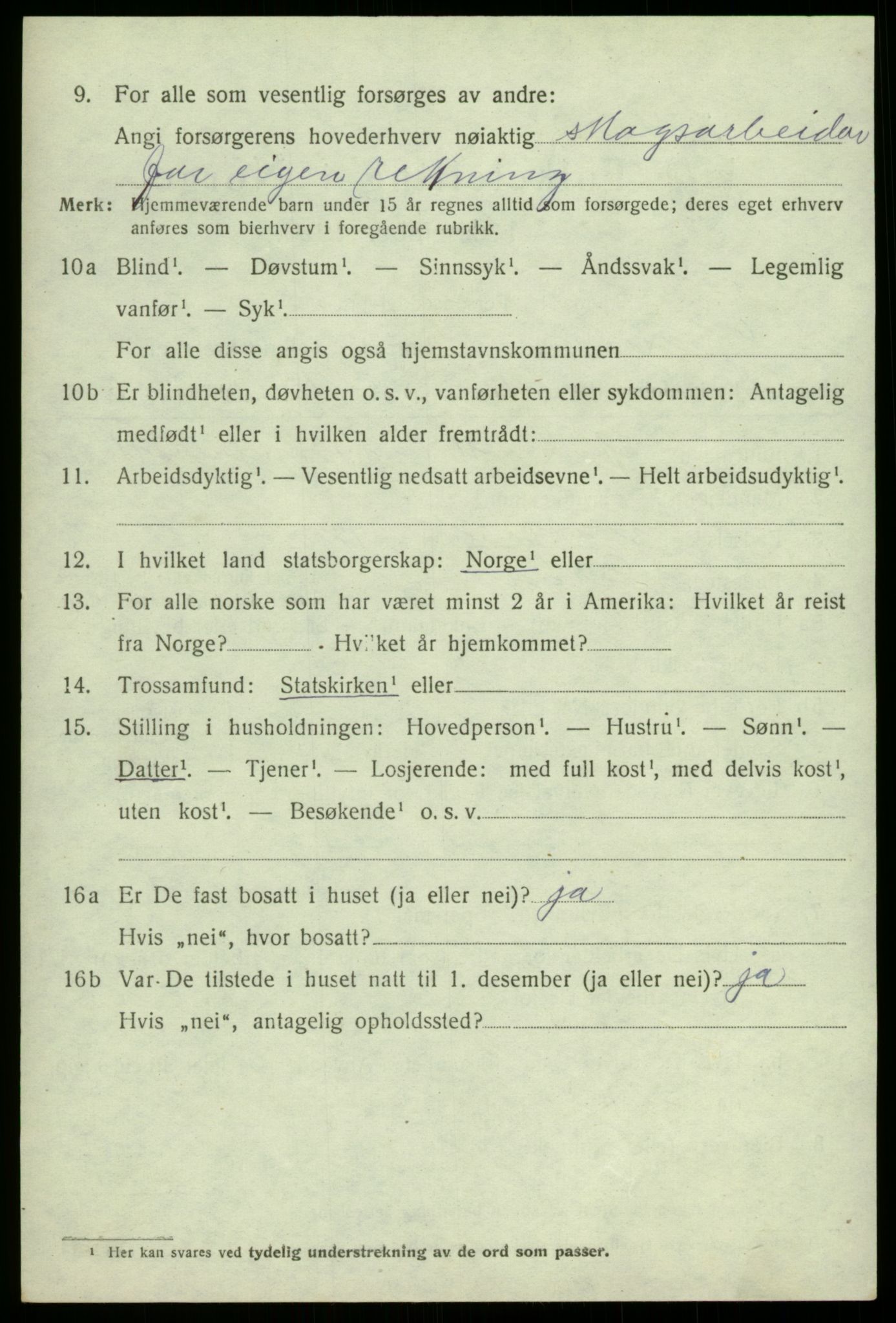 SAB, 1920 census for Granvin, 1920, p. 2517