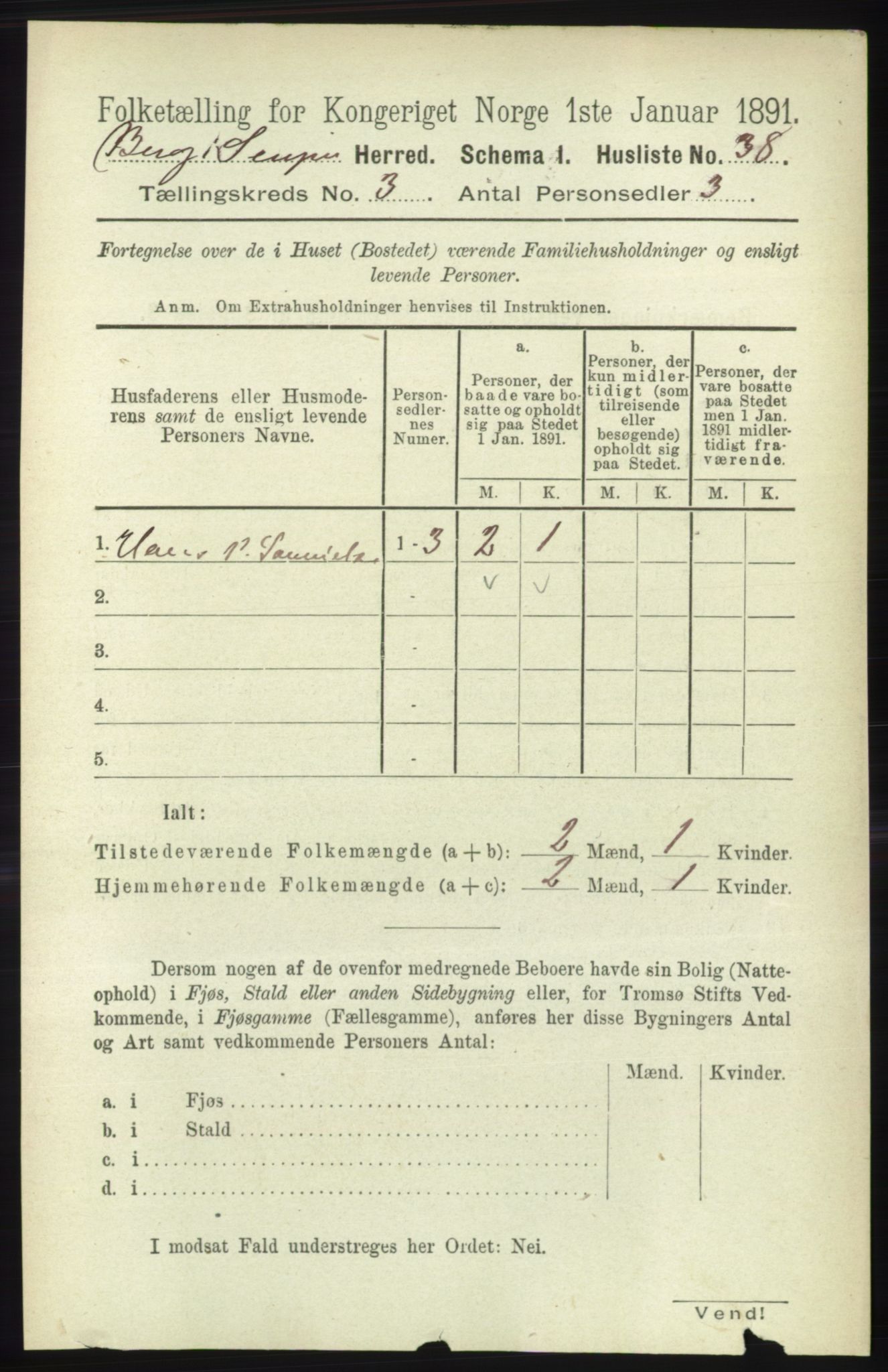 RA, 1891 census for 1929 Berg, 1891, p. 1009