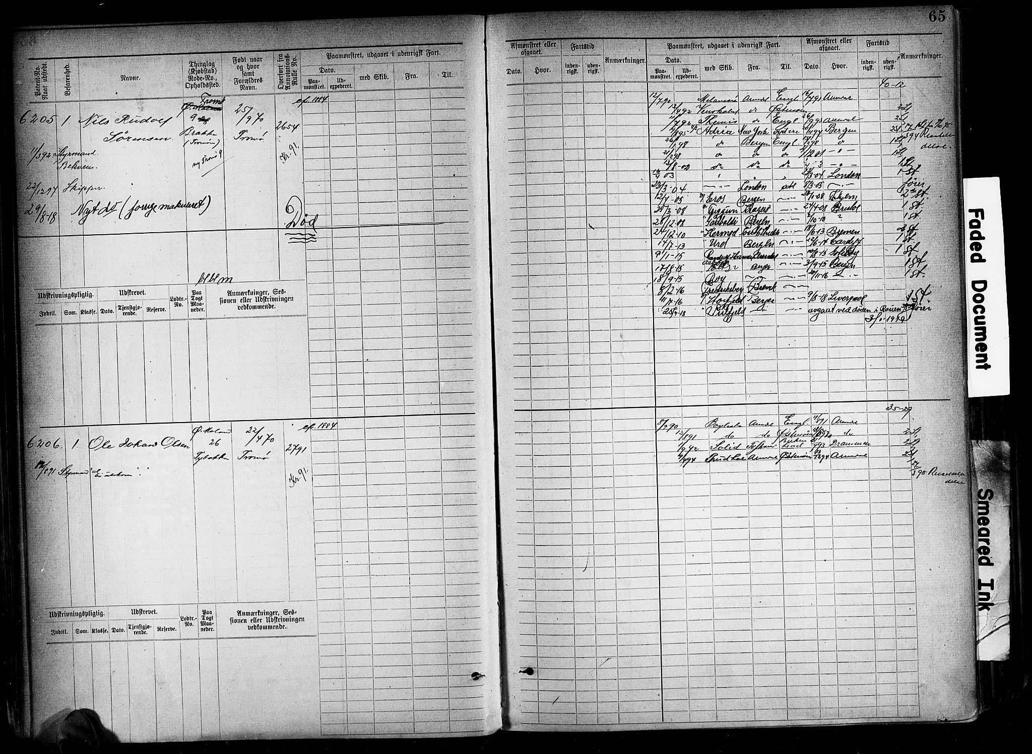 Arendal mønstringskrets, SAK/2031-0012/F/Fb/L0018: Hovedrulle A nr 6077-6849, S-16, 1892-1894, p. 65