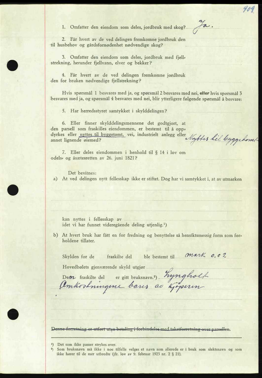 Nordmøre sorenskriveri, AV/SAT-A-4132/1/2/2Ca: Mortgage book no. A105, 1947-1947, Diary no: : 1961/1947