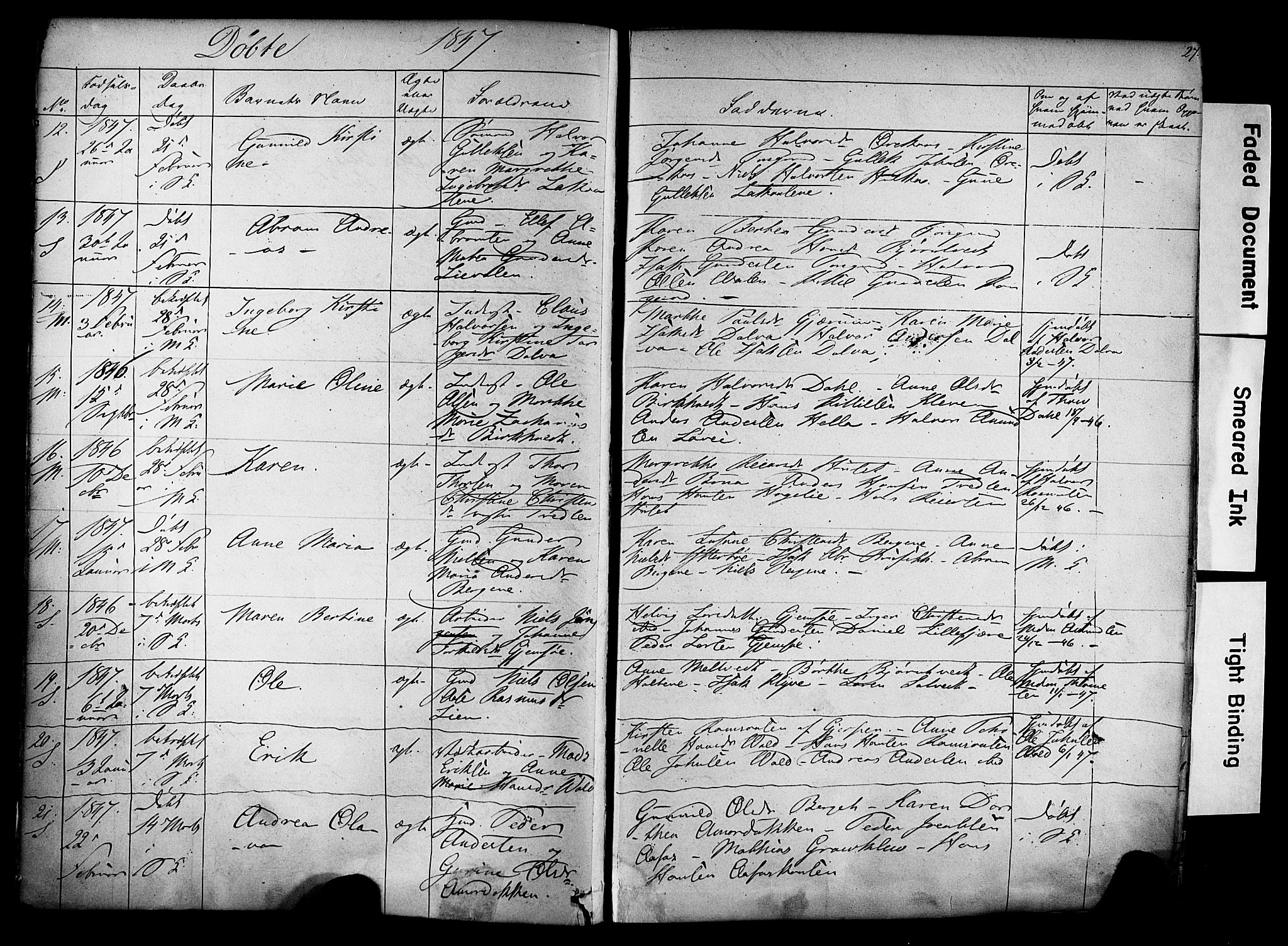 Solum kirkebøker, AV/SAKO-A-306/F/Fa/L0006: Parish register (official) no. I 6, 1844-1855, p. 27