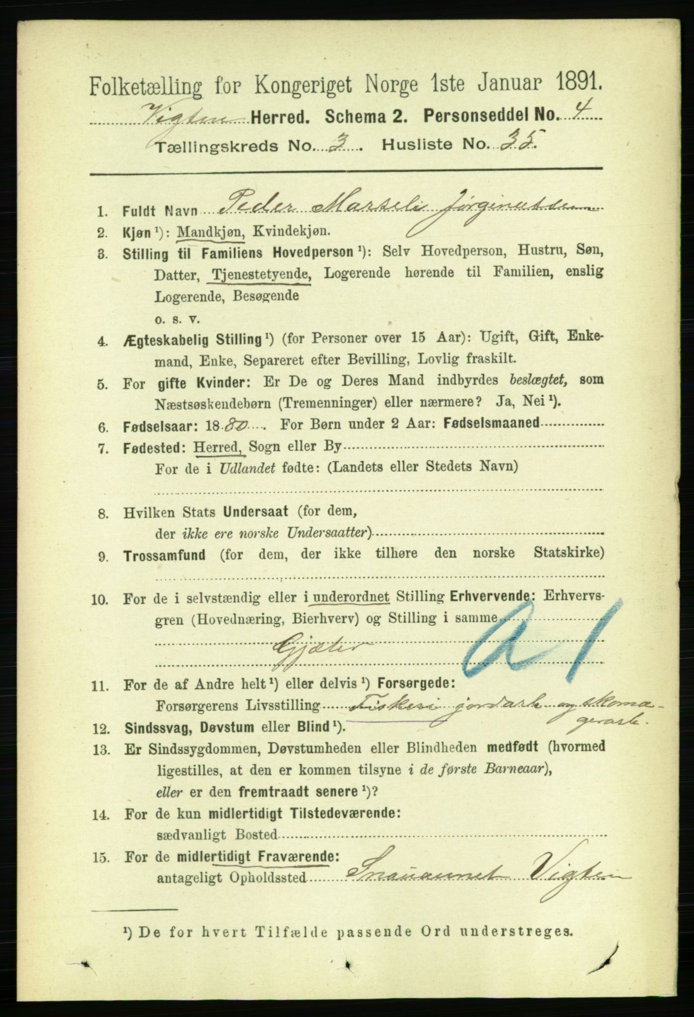 RA, 1891 census for 1750 Vikna, 1891, p. 1972