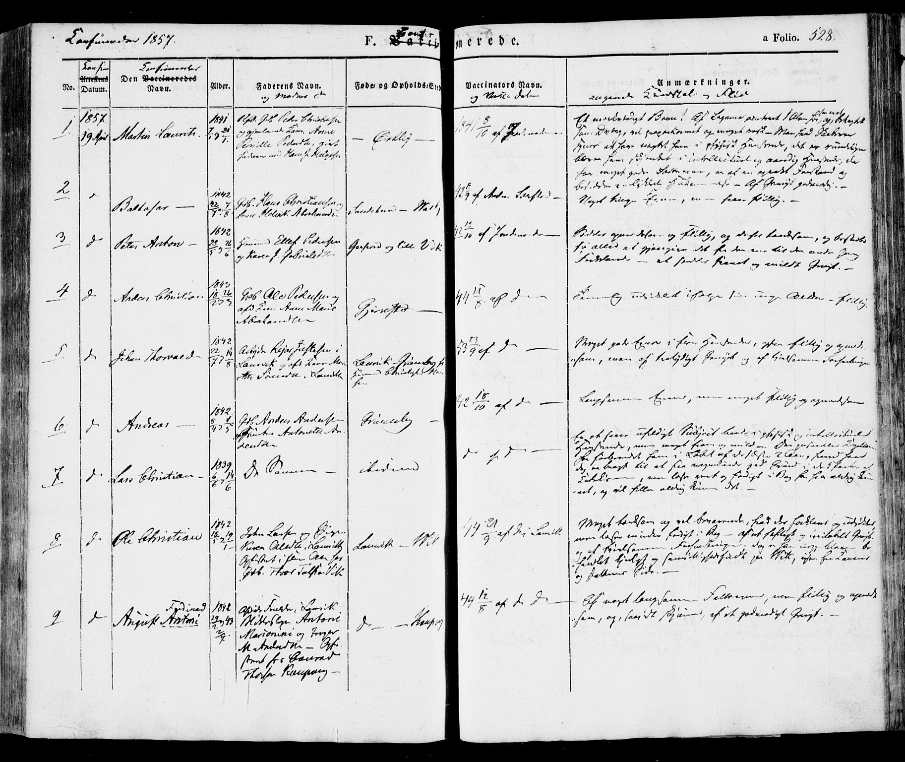 Tjølling kirkebøker, SAKO/A-60/F/Fa/L0006: Parish register (official) no. 6, 1835-1859, p. 528