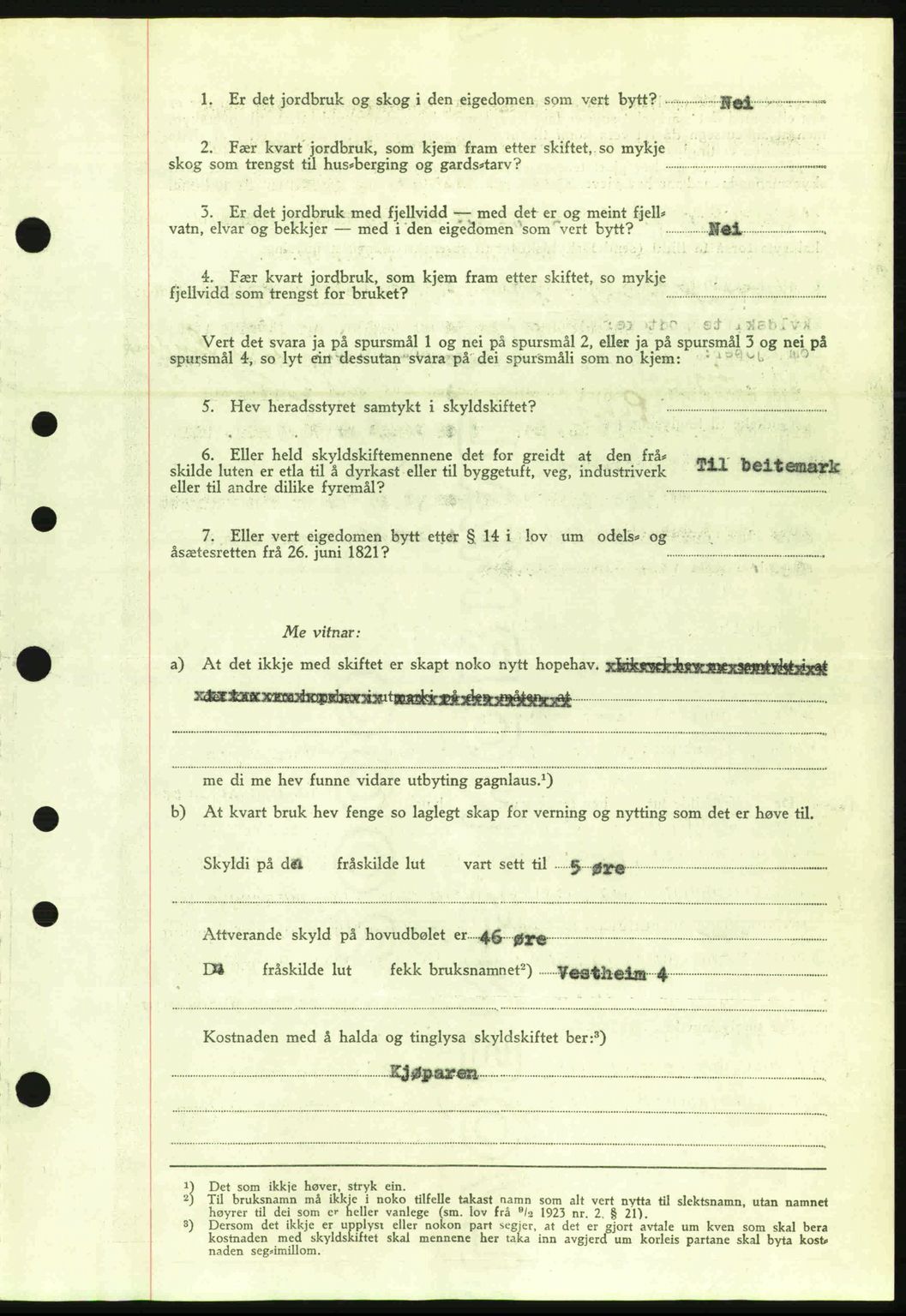 Nordre Sunnmøre sorenskriveri, AV/SAT-A-0006/1/2/2C/2Ca: Mortgage book no. A20a, 1945-1945, Diary no: : 753/1945