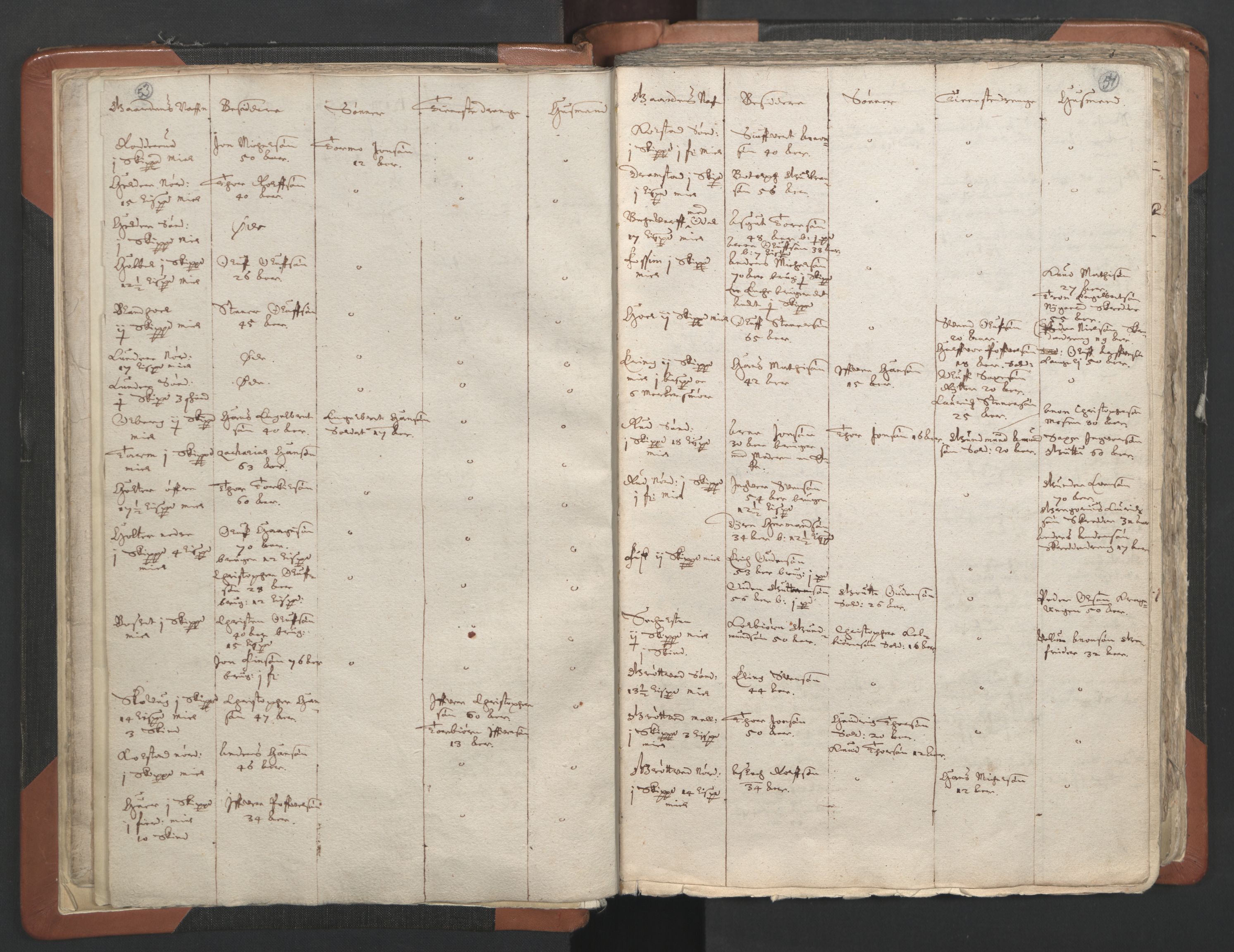 RA, Vicar's Census 1664-1666, no. 2: Øvre Borgesyssel deanery, 1664-1666, p. 53-54