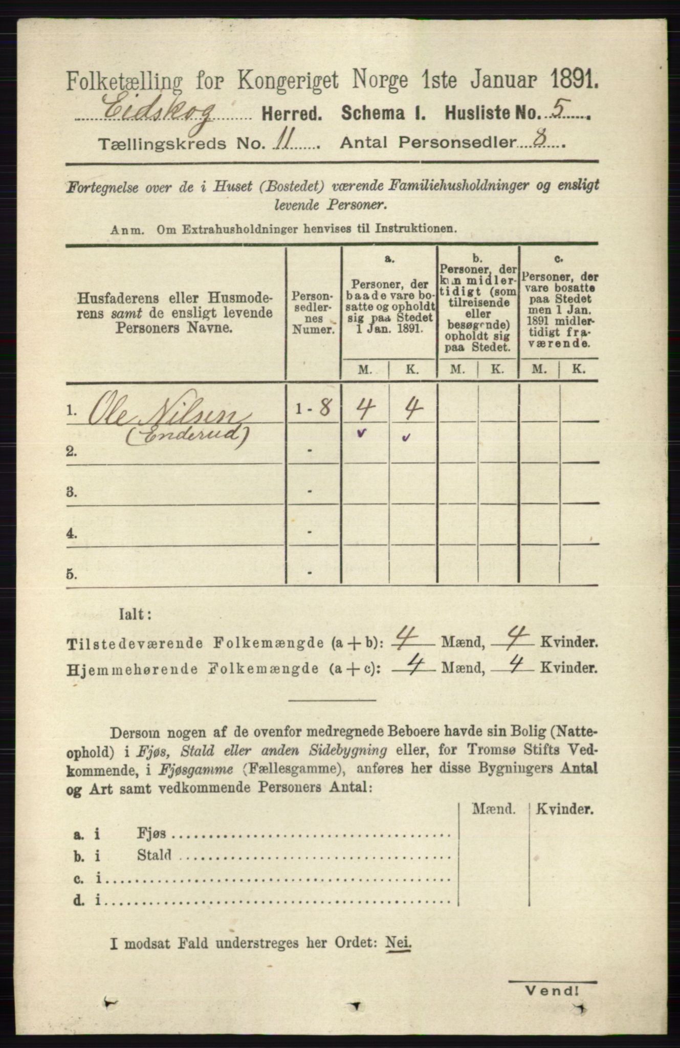 RA, 1891 census for 0420 Eidskog, 1891, p. 6711