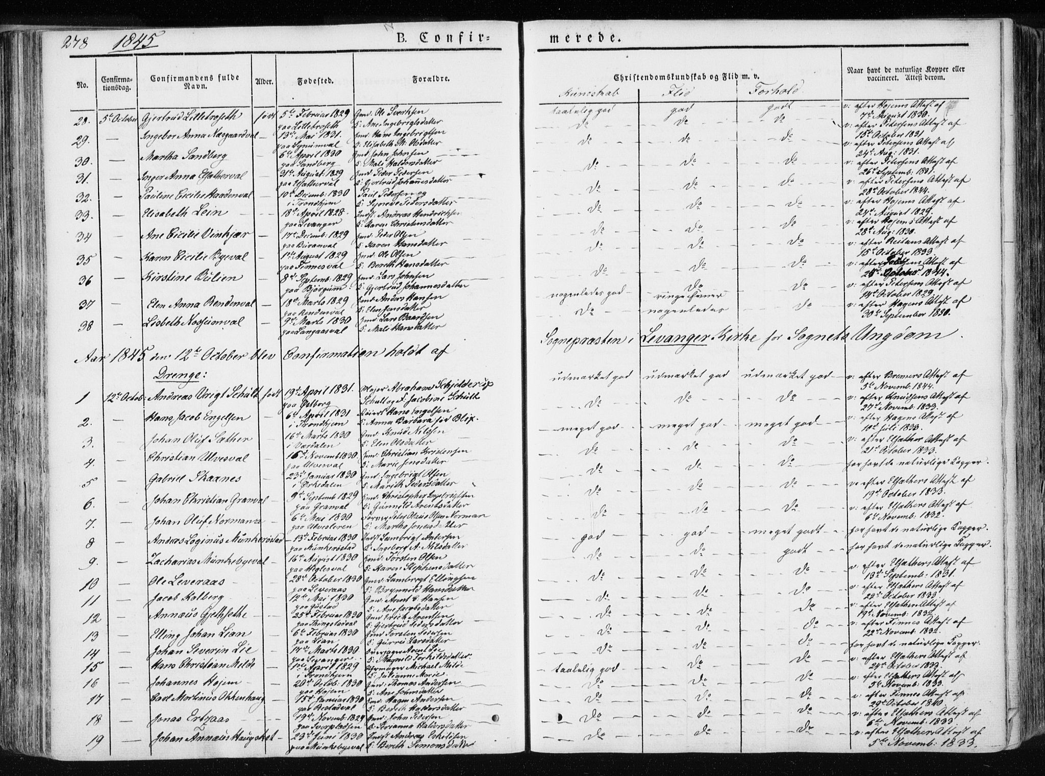 Ministerialprotokoller, klokkerbøker og fødselsregistre - Nord-Trøndelag, SAT/A-1458/717/L0154: Parish register (official) no. 717A06 /1, 1836-1849, p. 278