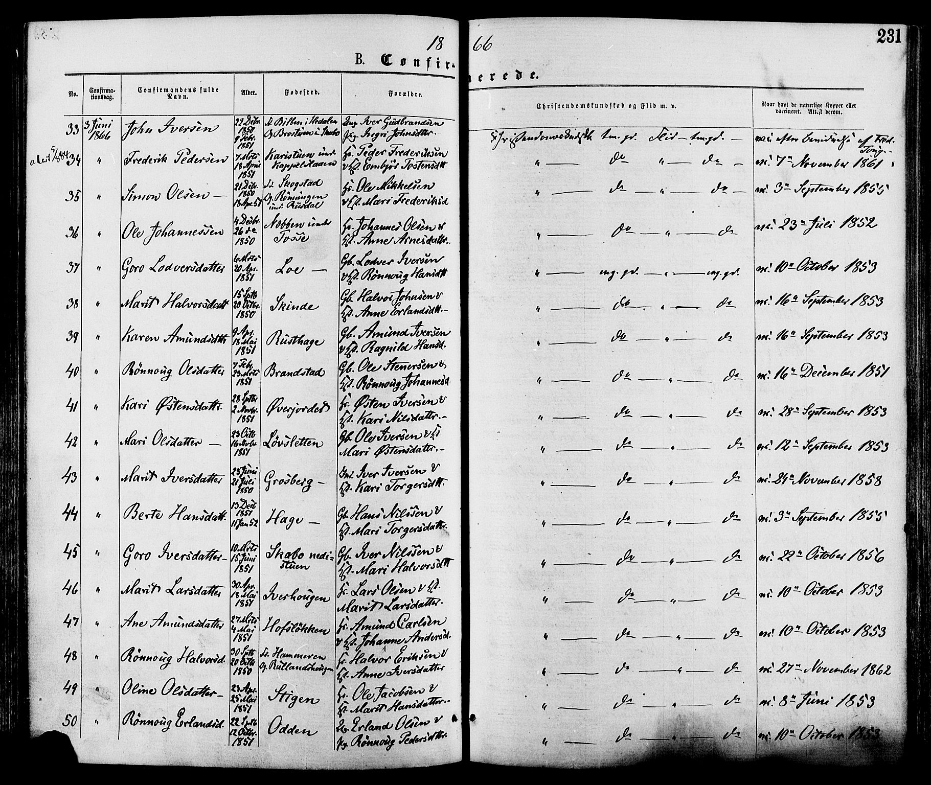 Nord-Fron prestekontor, AV/SAH-PREST-080/H/Ha/Haa/L0002: Parish register (official) no. 2, 1865-1883, p. 231