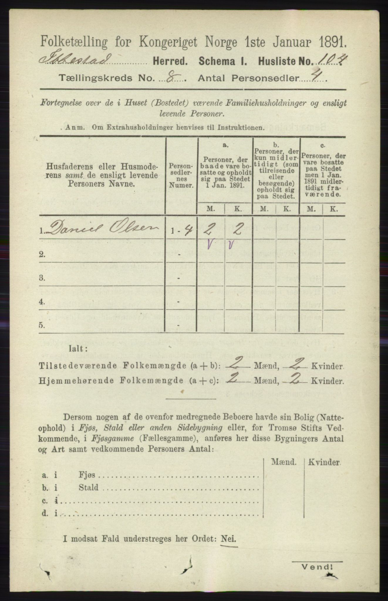 RA, 1891 census for 1917 Ibestad, 1891, p. 5236